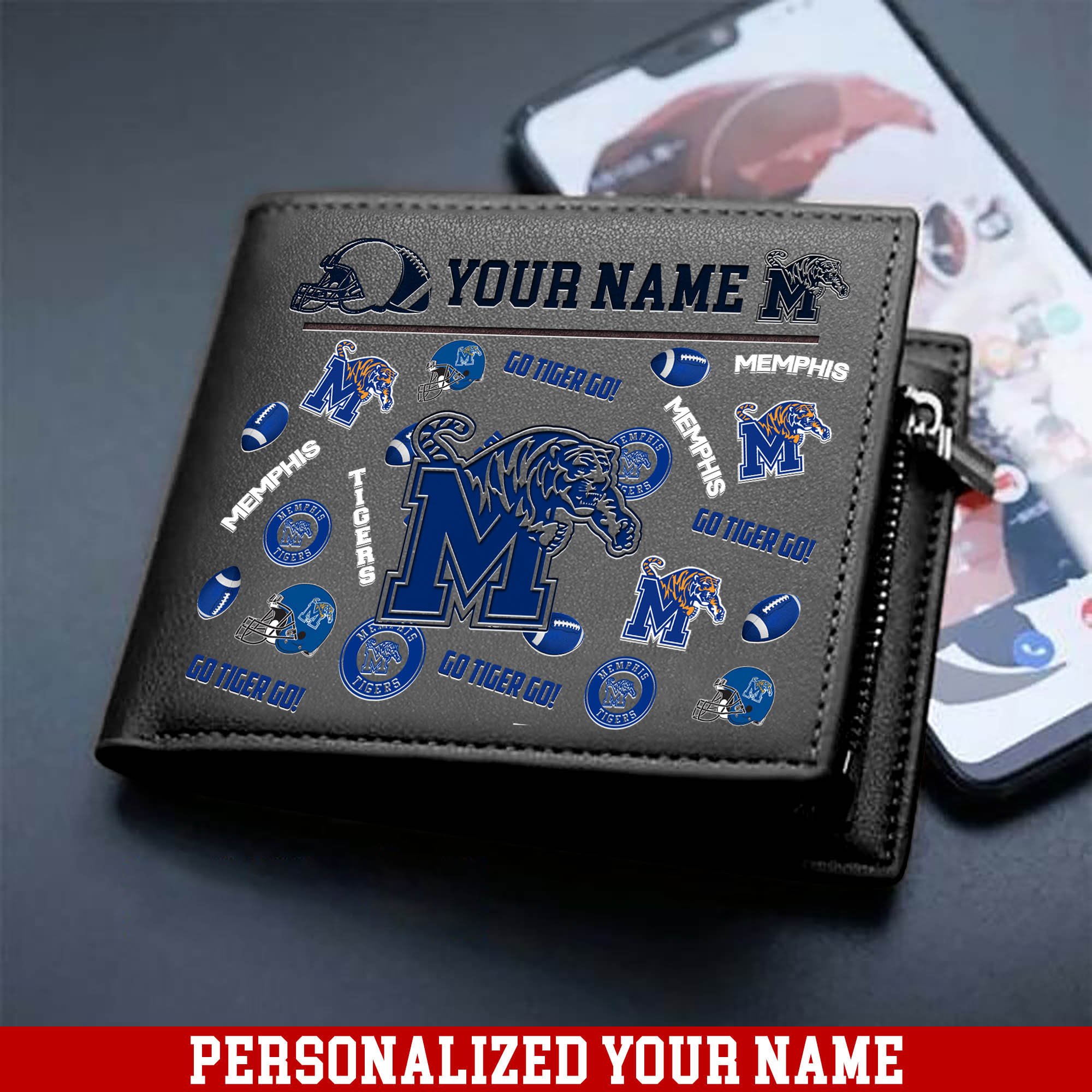 Alternative view of Memphis Tigers Men Wallet 2024 Version Personalized Your Name, Sport Team Men Wallet, Gift For Sport Fans ETHY-54900