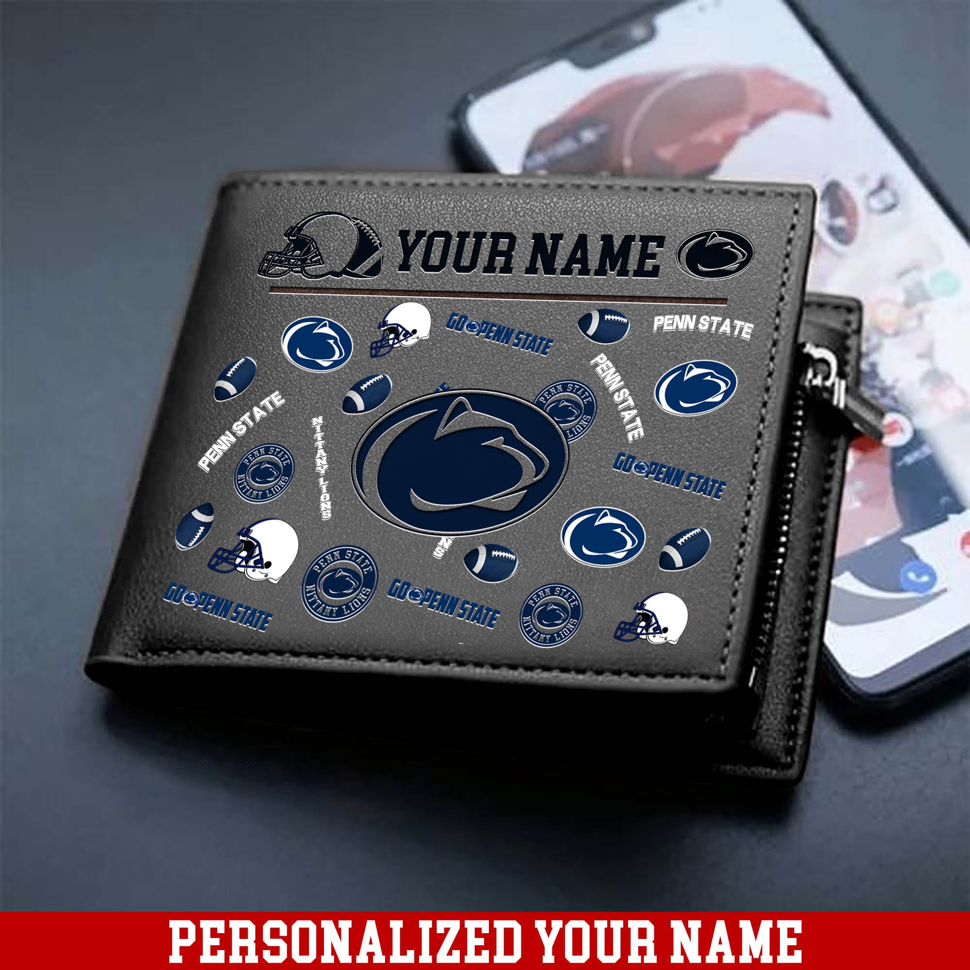 Alternative view of Penn State Nittany Lions Men Wallet 2024 Version Personalized Your Name, Sport Team Men Wallet, Gift For Sport Fans ETHY-54900