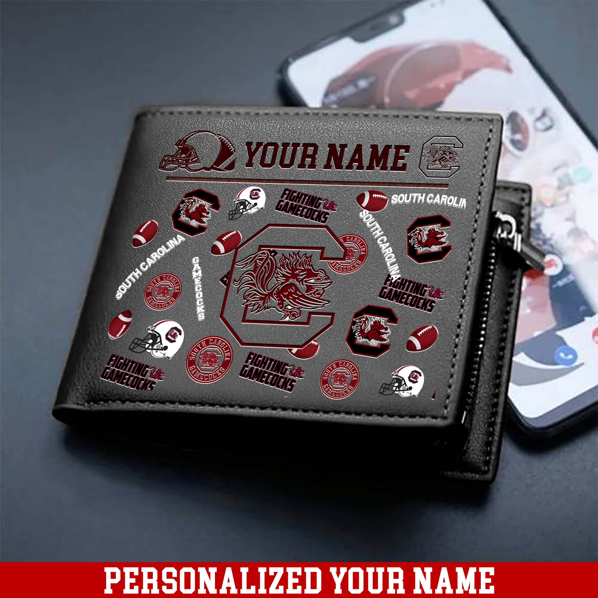 Alternative view of South Carolina Gamecocks Men Wallet 2024 Version Personalized Your Name, Sport Team Men Wallet, Gift For Sport Fans ETHY-54900