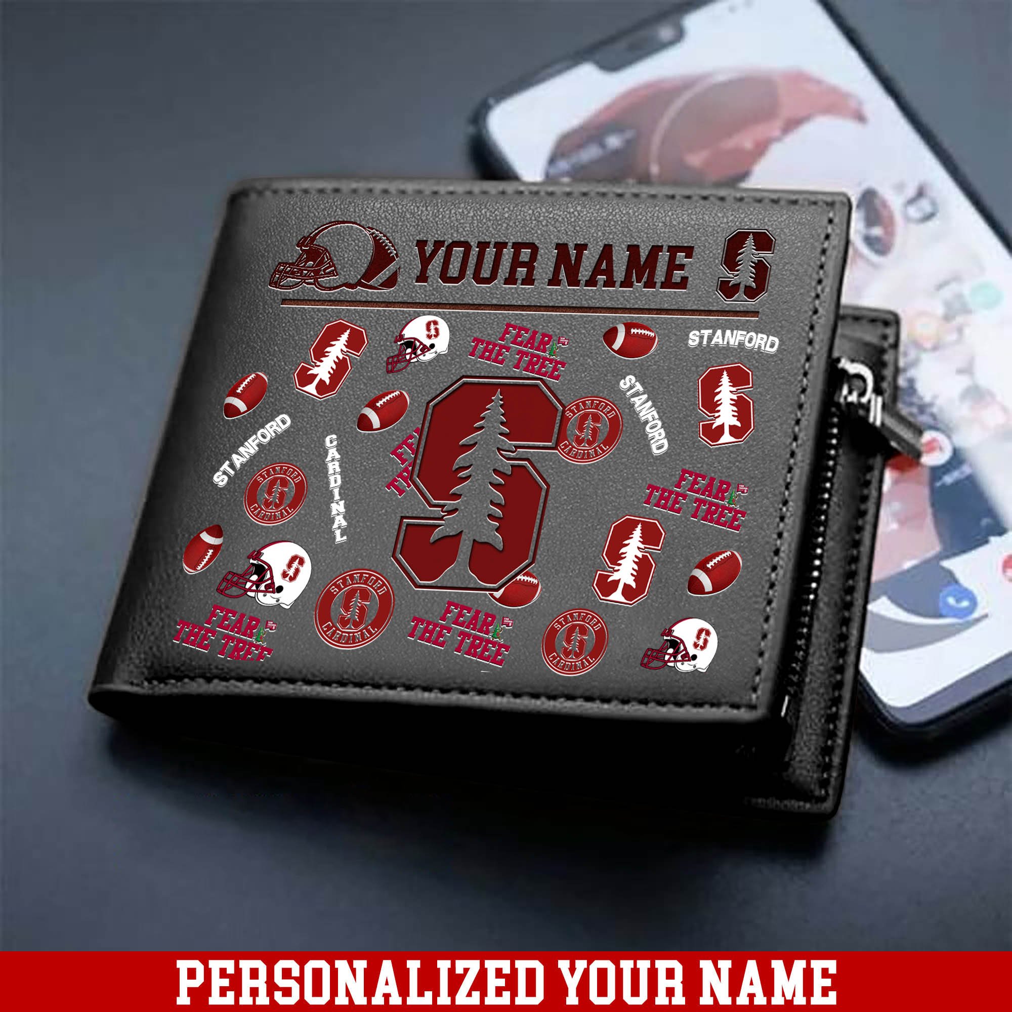 Alternative view of Stanford Cardinal Men Wallet 2024 Version Personalized Your Name, Sport Team Men Wallet, Gift For Sport Fans ETHY-54900