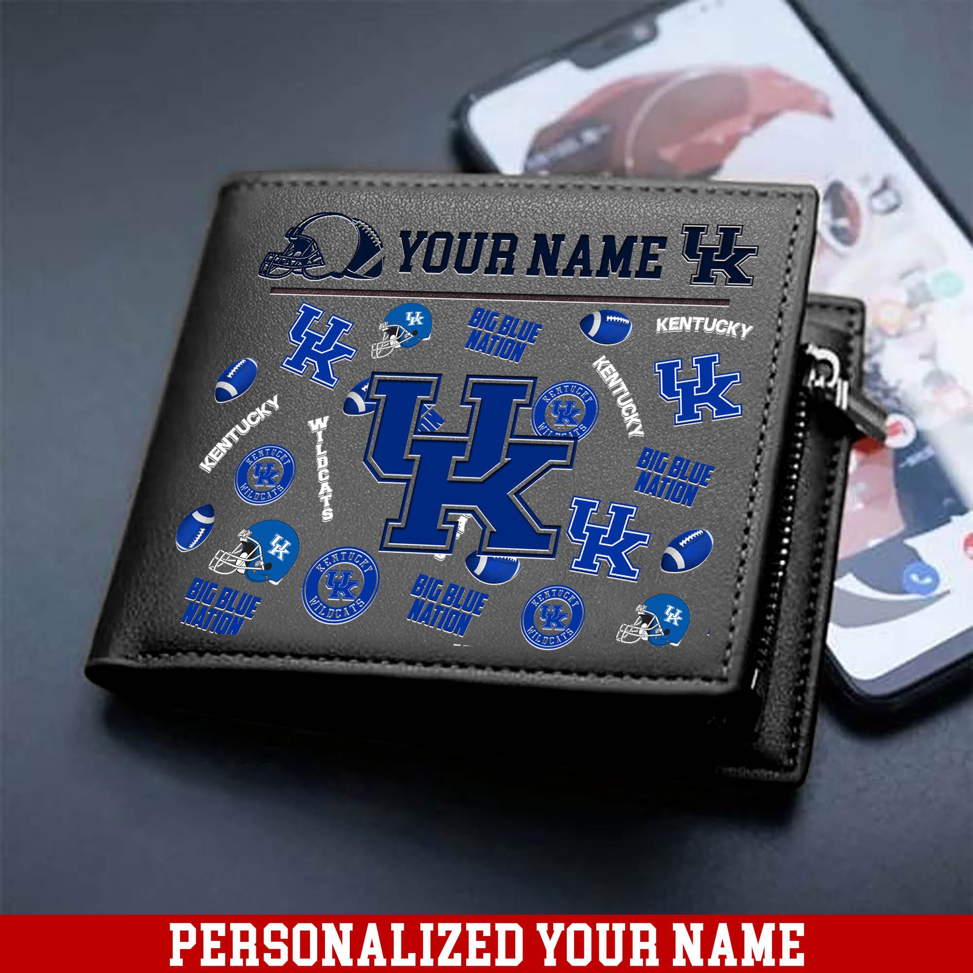 Alternative view of Kentucky Wildcats Men Wallet 2024 Version Personalized Your Name, Sport Team Men Wallet, Gift For Sport Fans ETHY-54900