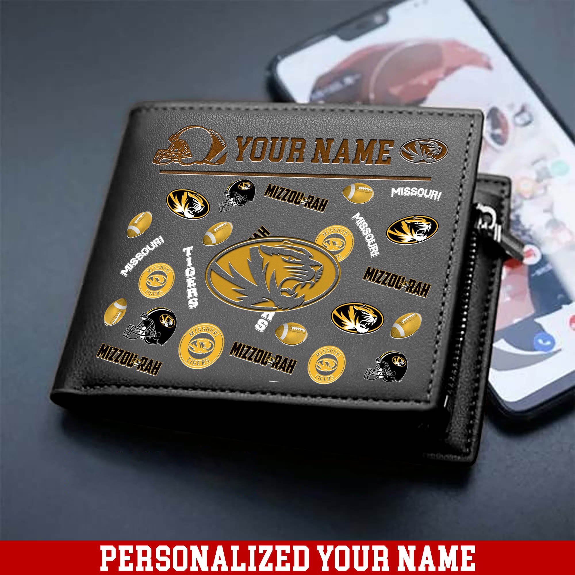 Alternative view of Missouri Tigers Men Wallet 2024 Version Personalized Your Name, Sport Team Men Wallet, Gift For Sport Fans ETHY-54900