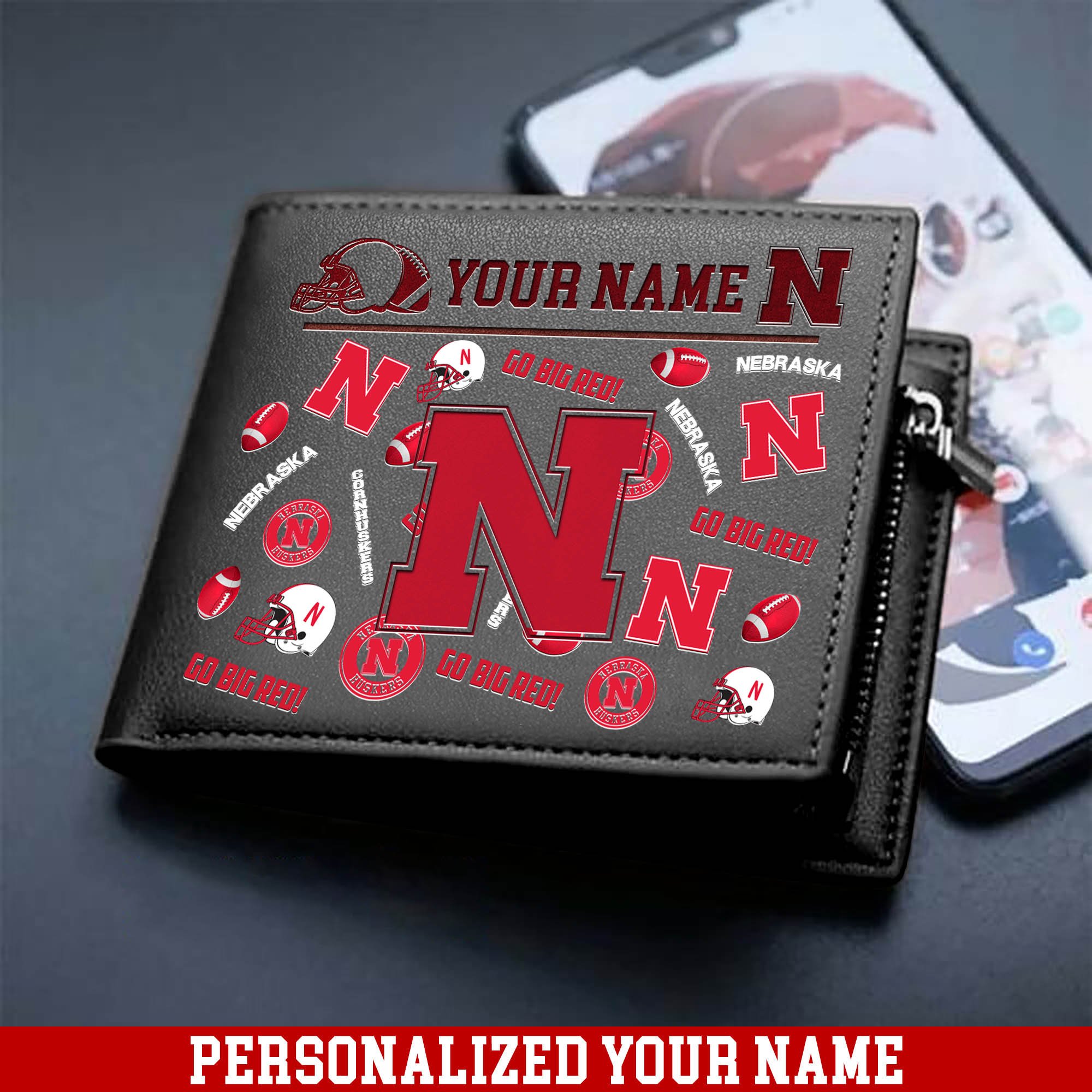 Alternative view of Nebraska Cornhuskers Men Wallet 2024 Version Personalized Your Name, Sport Team Men Wallet, Gift For Sport Fans ETHY-54900