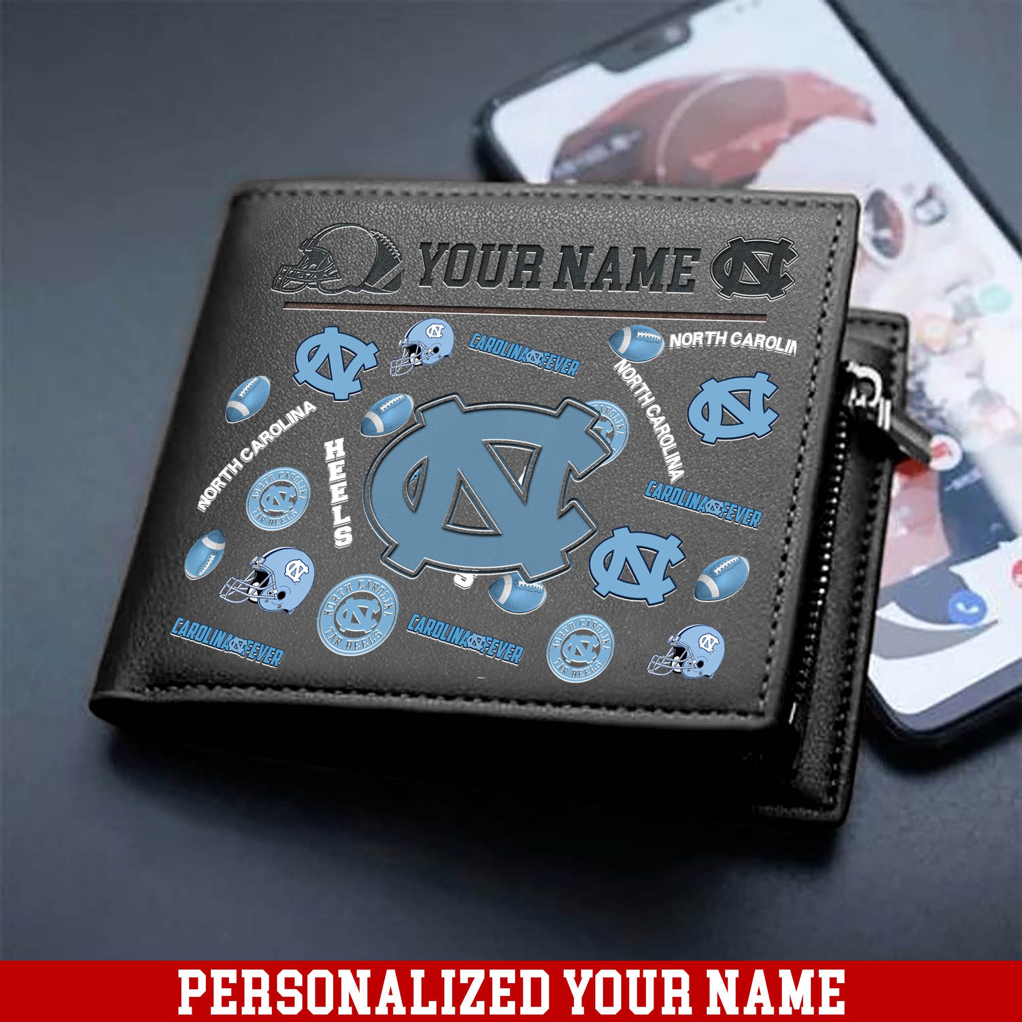 Alternative view of North Carolina Tar Heels Men Wallet 2024 Version Personalized Your Name, Sport Team Men Wallet, Gift For Sport Fans ETHY-54900