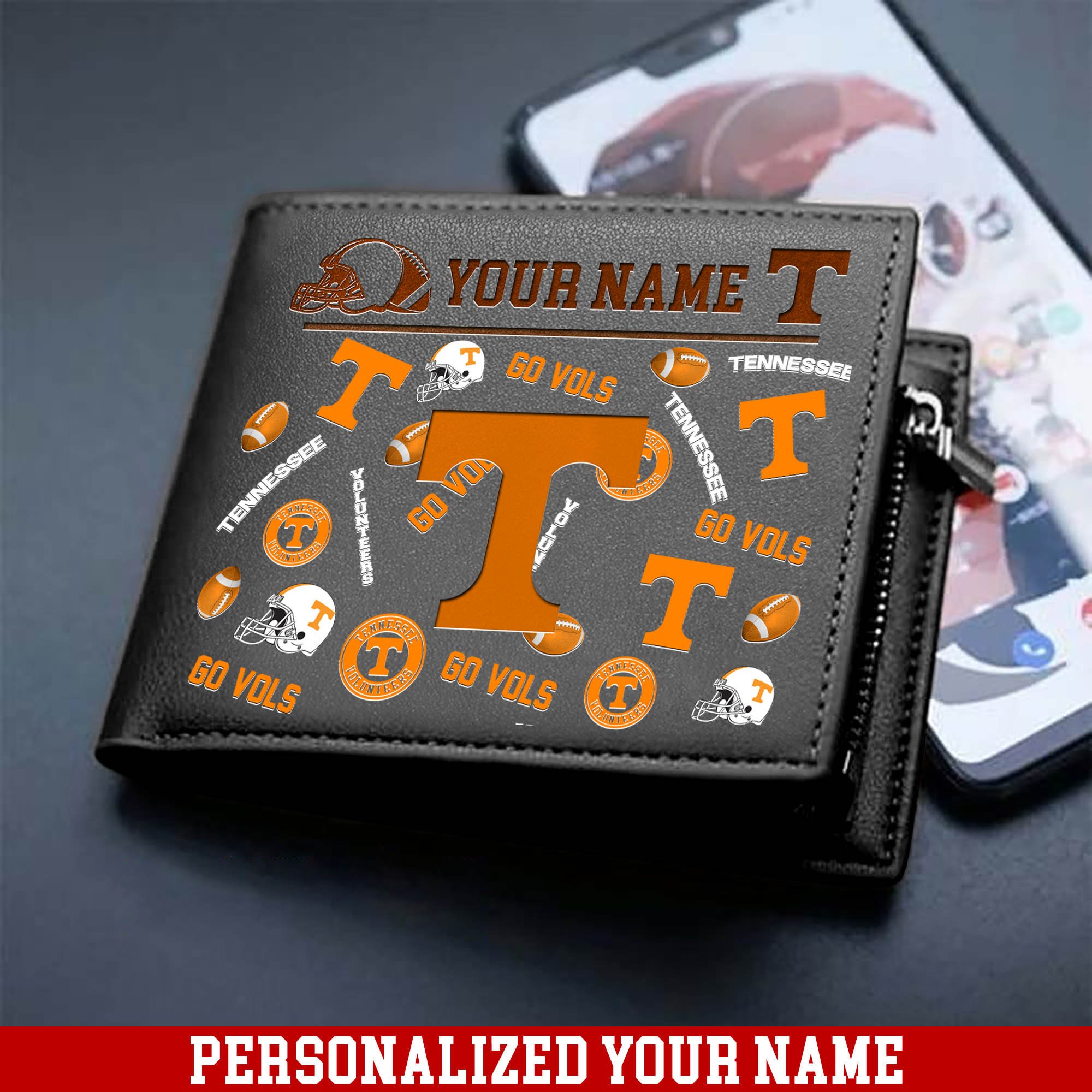 Alternative view of Tennessee Volunteers Men Wallet 2024 Version Personalized Your Name, Sport Team Men Wallet, Gift For Sport Fans ETHY-54900