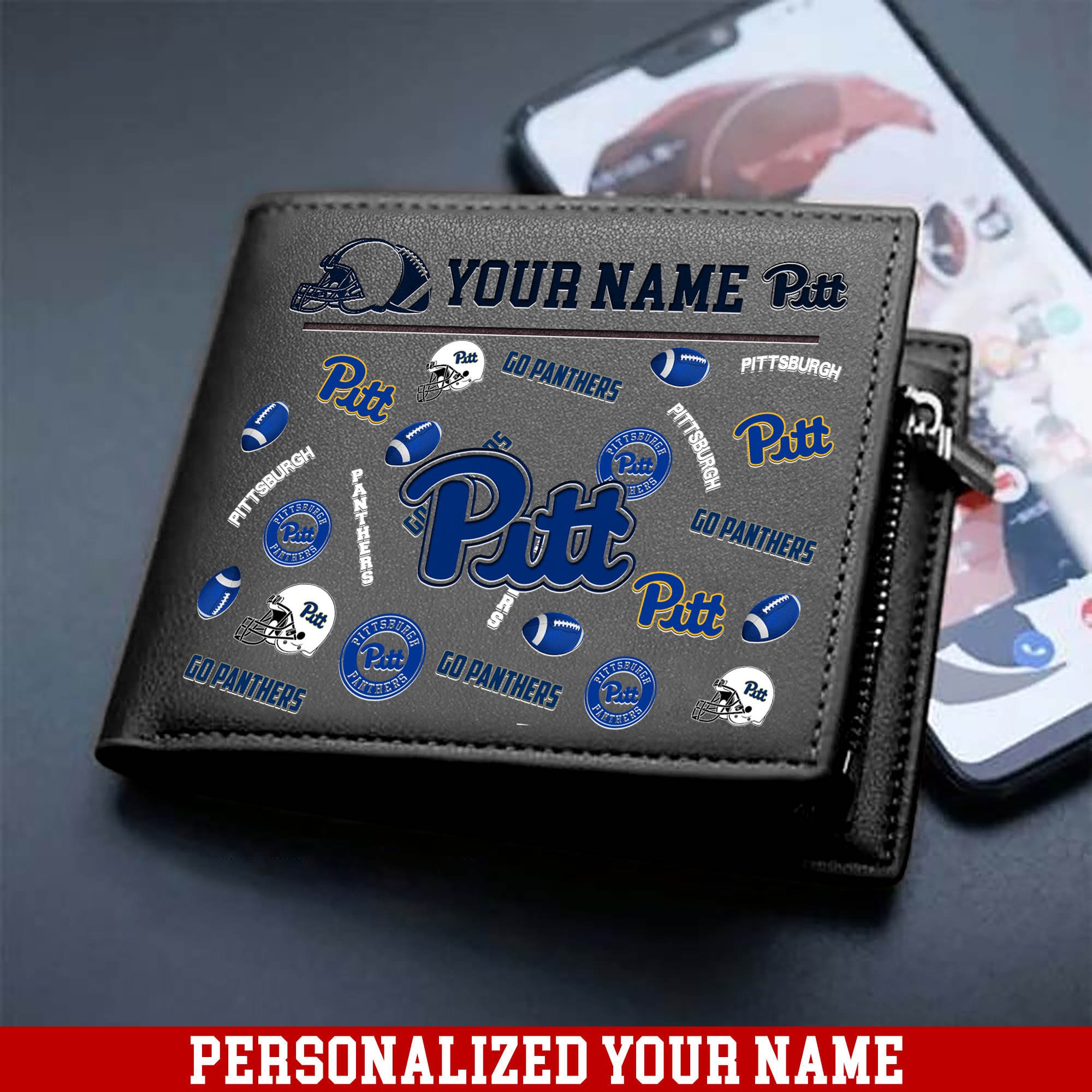 Alternative view of Pittsburgh Panthers Men Wallet 2024 Version Personalized Your Name, Sport Team Men Wallet, Gift For Sport Fans ETHY-54900