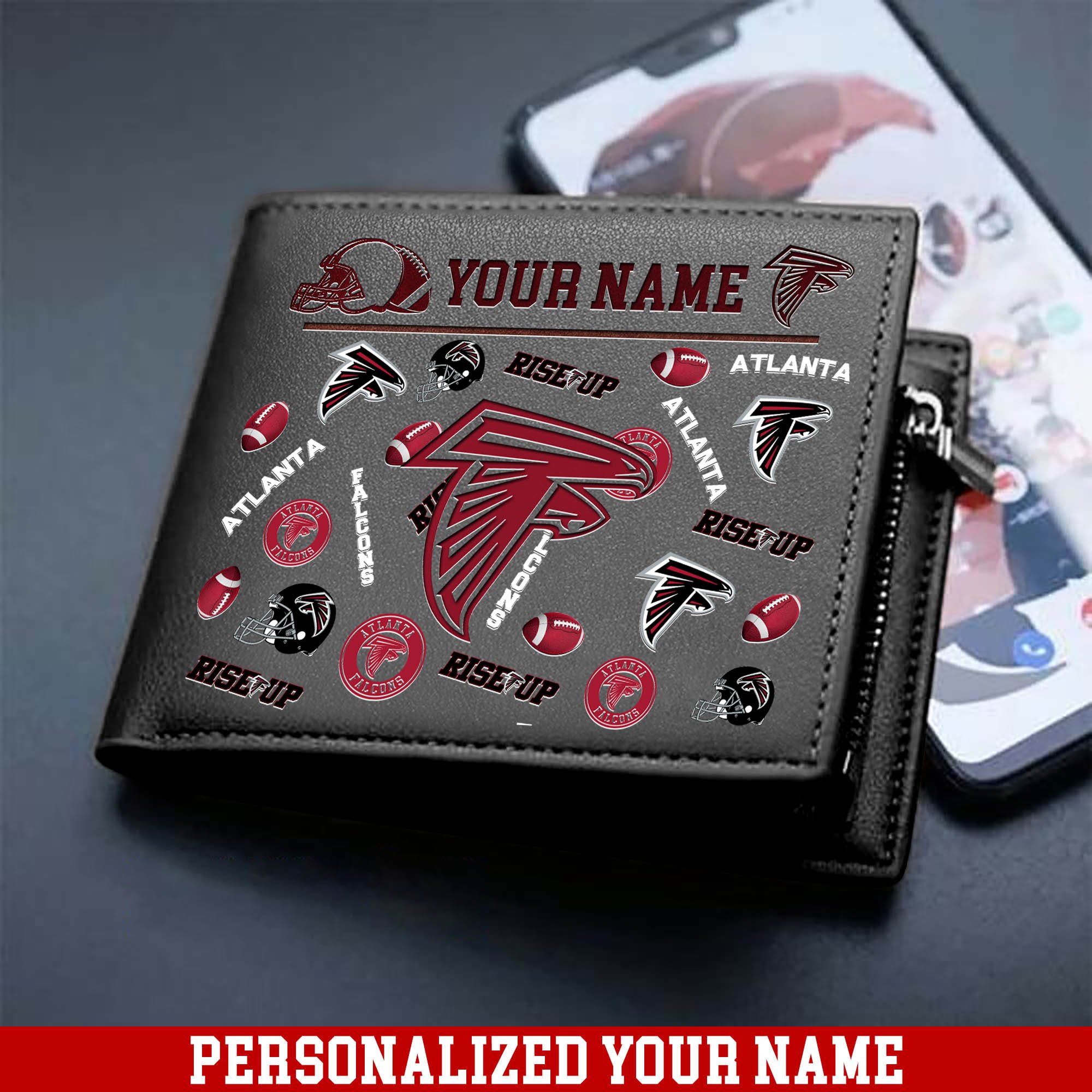 Alternative view of Atlanta Falcons Men Wallet 2024 Version Personalized Your Name, Sport Team Men Wallet, Gift For Sport Fans ETHY-54900