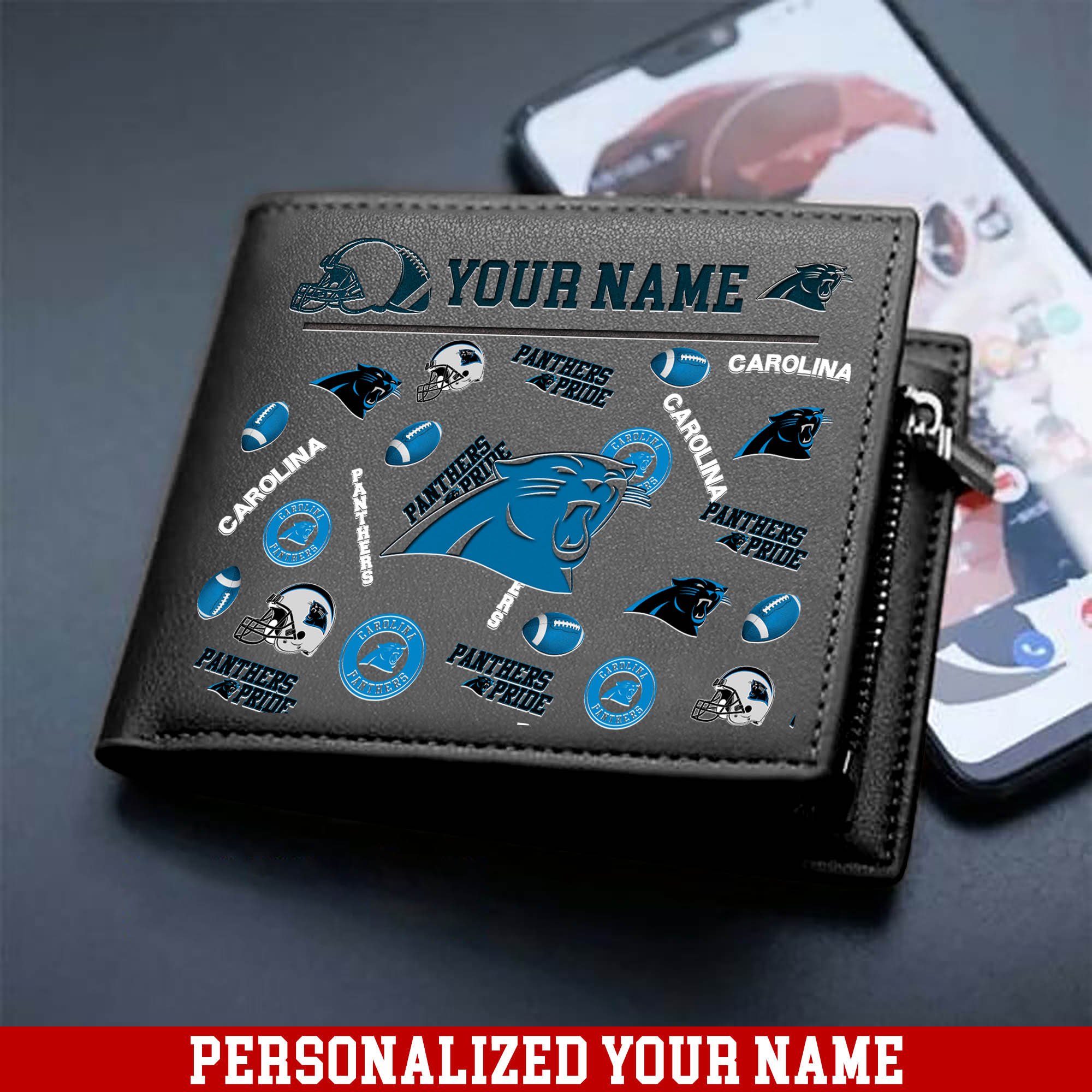 Alternative view of Carolina Panthers Men Wallet 2024 Version Personalized Your Name, Sport Team Men Wallet, Gift For Sport Fans ETHY-54900