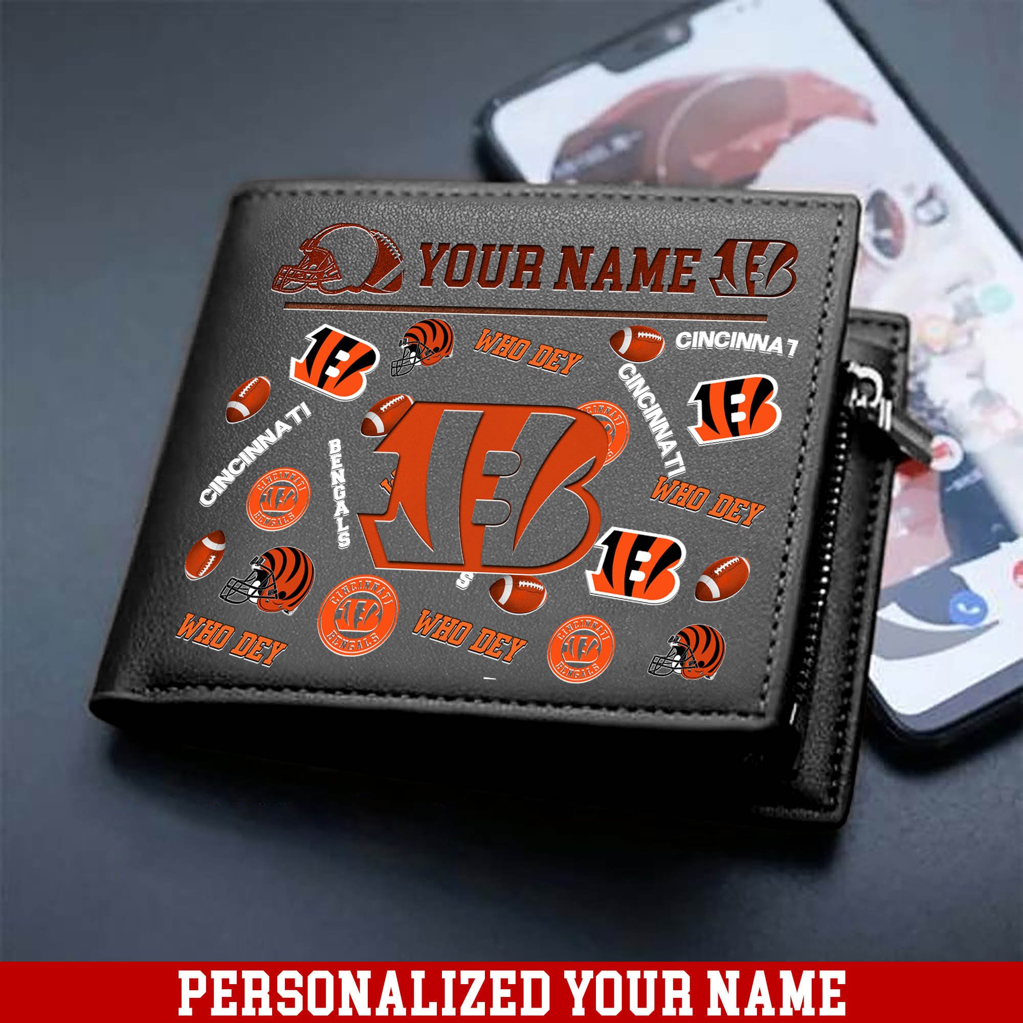Alternative view of Cincinnati Bengals Men Wallet 2024 Version Personalized Your Name, Sport Team Men Wallet, Gift For Sport Fans ETHY-54900