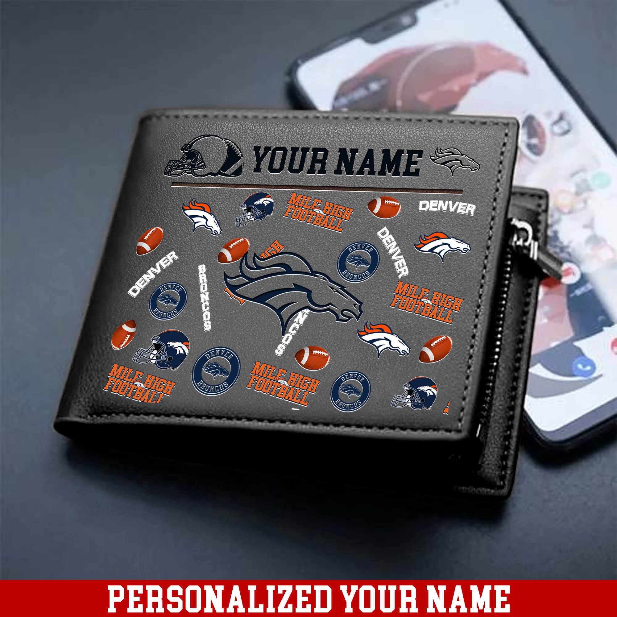 Alternative view of Denver Broncos Men Wallet 2024 Version Personalized Your Name, Sport Team Men Wallet, Gift For Sport Fans ETHY-54900