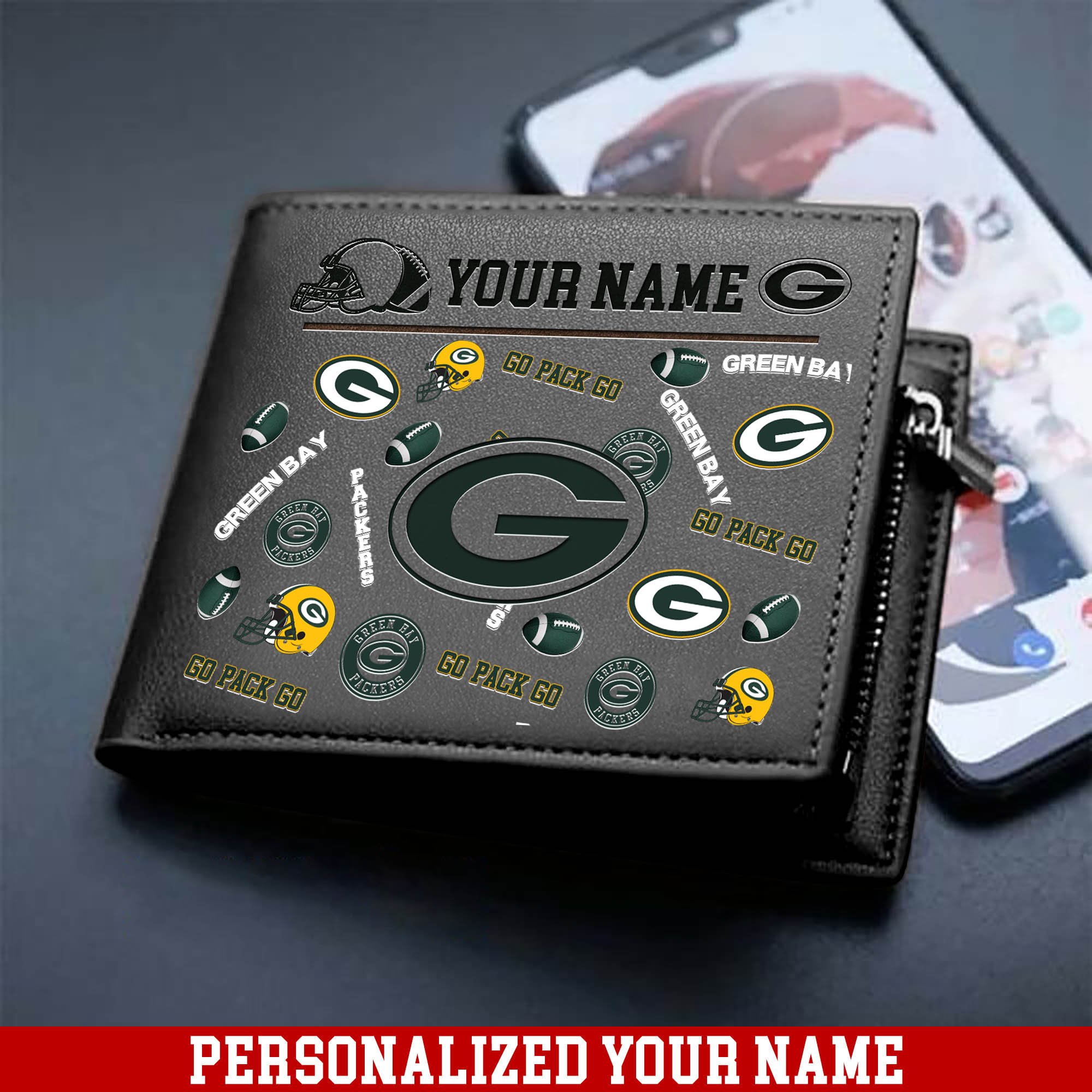 Alternative view of Green Bay Packers Men Wallet 2024 Version Personalized Your Name, Sport Team Men Wallet, Gift For Sport Fans ETHY-54900