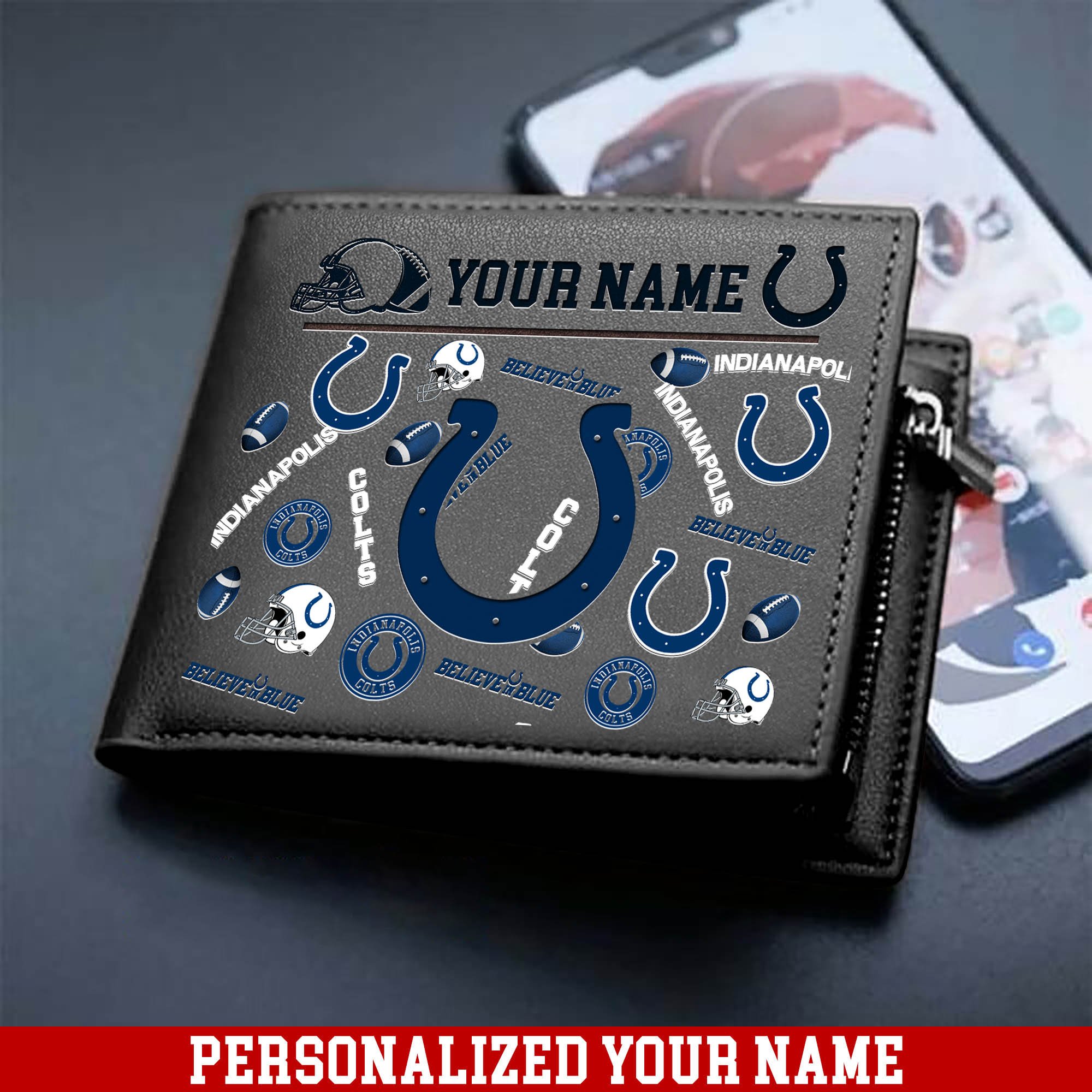 Alternative view of Indianapolis Colts Men Wallet 2024 Version Personalized Your Name, Sport Team Men Wallet, Gift For Sport Fans ETHY-54900