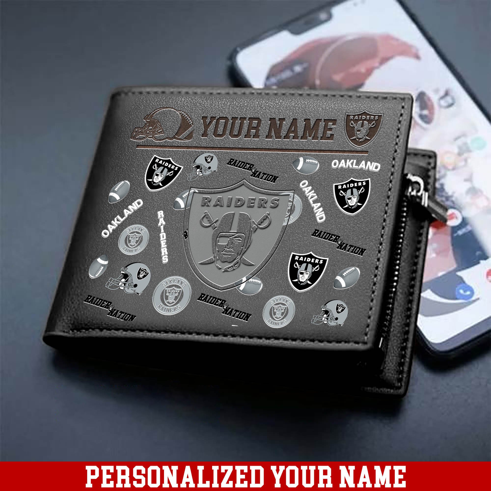 Alternative view of Las Vegas Raiders Men Wallet 2024 Version Personalized Your Name, Sport Team Men Wallet, Gift For Sport Fans ETHY-54900