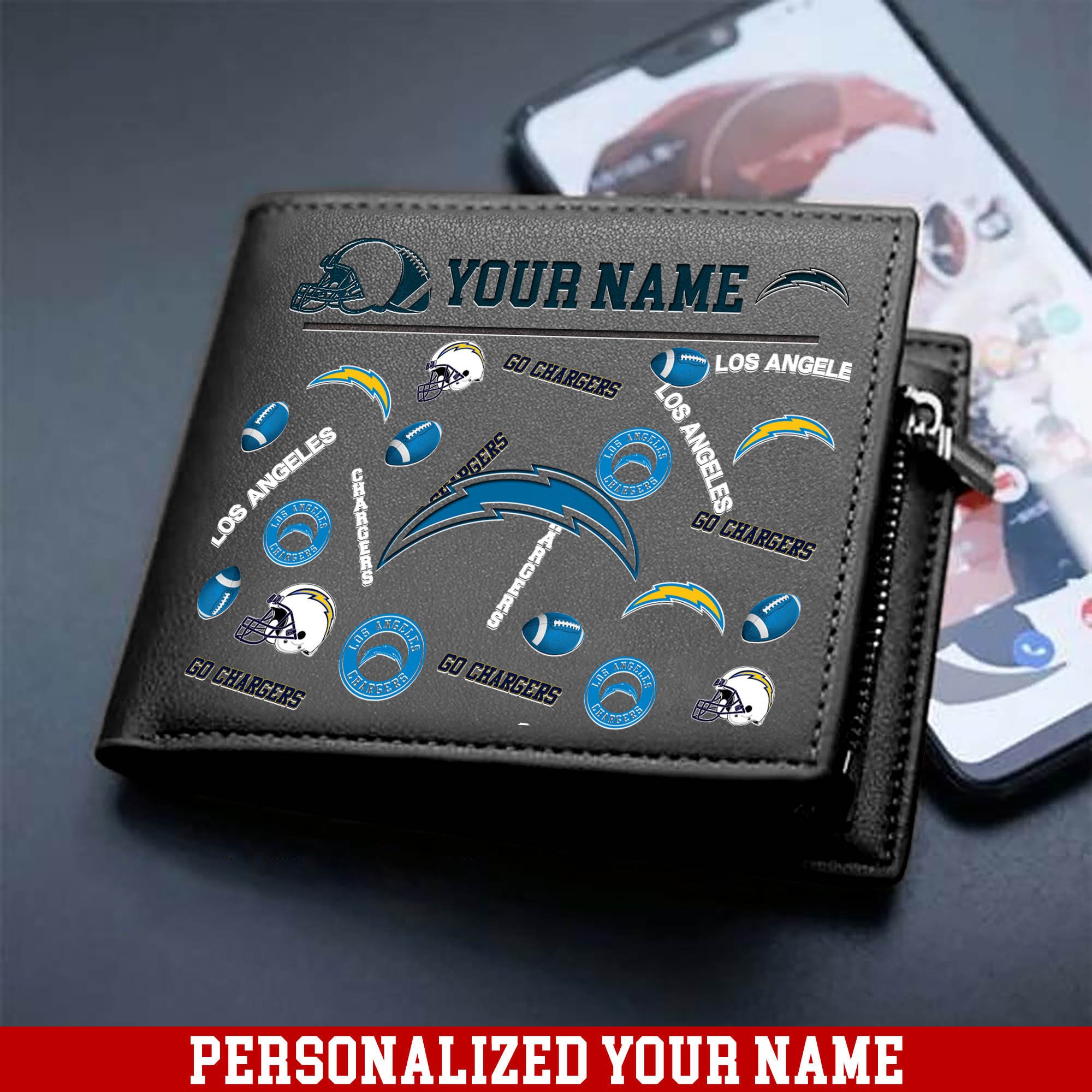 Alternative view of Los Angeles Chargers Men Wallet 2024 Version Personalized Your Name, Sport Team Men Wallet, Gift For Sport Fans ETHY-54900