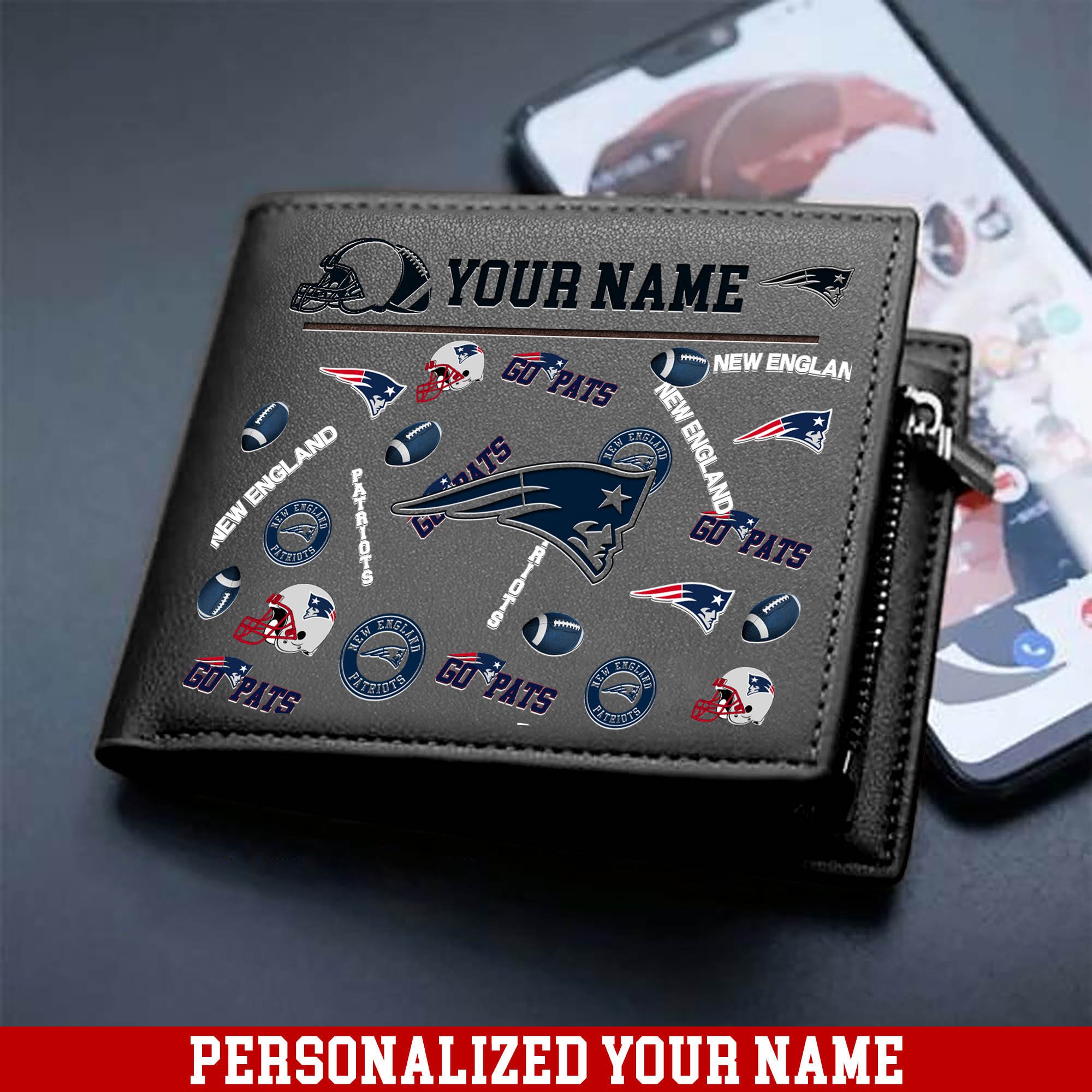 Alternative view of New England Patriots Men Wallet 2024 Version Personalized Your Name, Sport Team Men Wallet, Gift For Sport Fans ETHY-54900