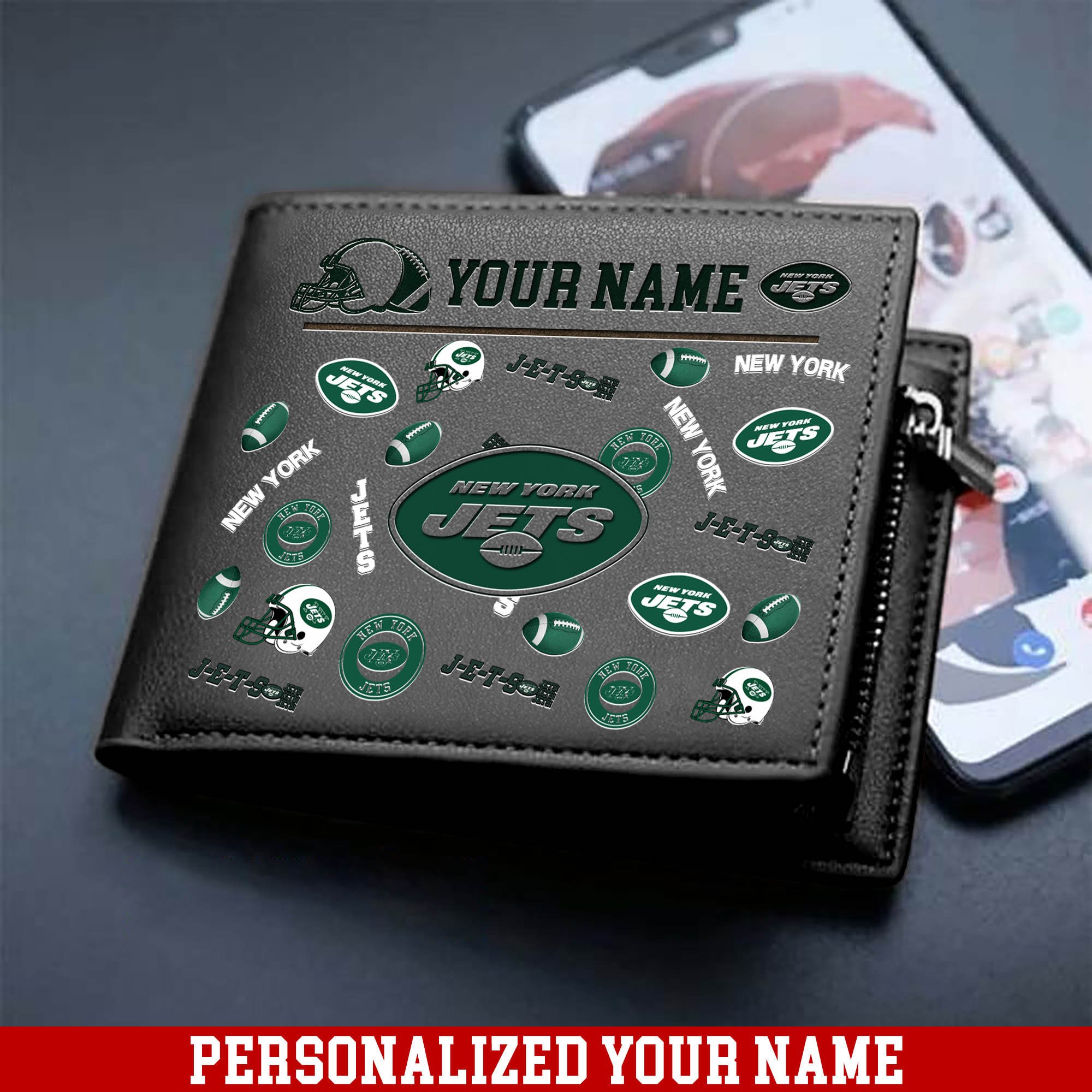 Alternative view of New York Jets Men Wallet 2024 Version Personalized Your Name, Sport Team Men Wallet, Gift For Sport Fans ETHY-54900