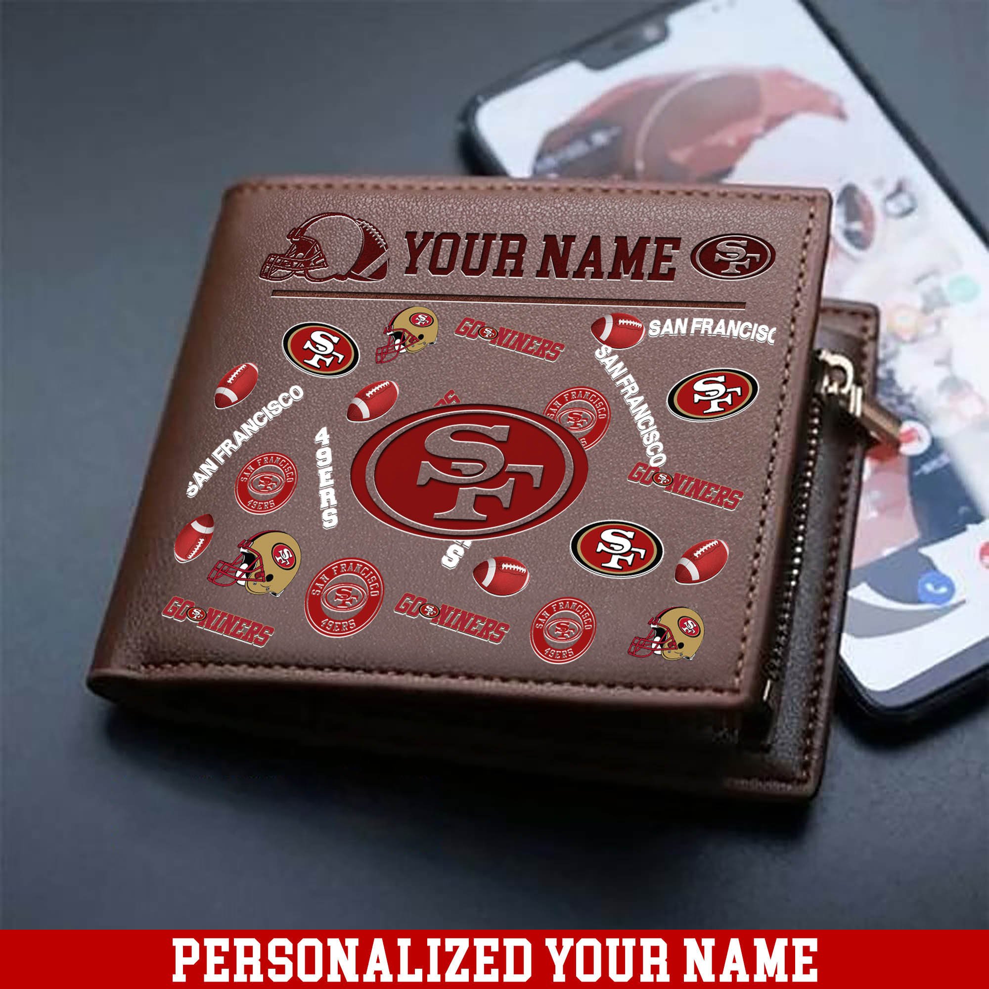 San Francisco 49ers Men Wallet 2024 Version Personalized Your Name, Sport Team Men Wallet, Gift For Sport Fans ETHY-54900