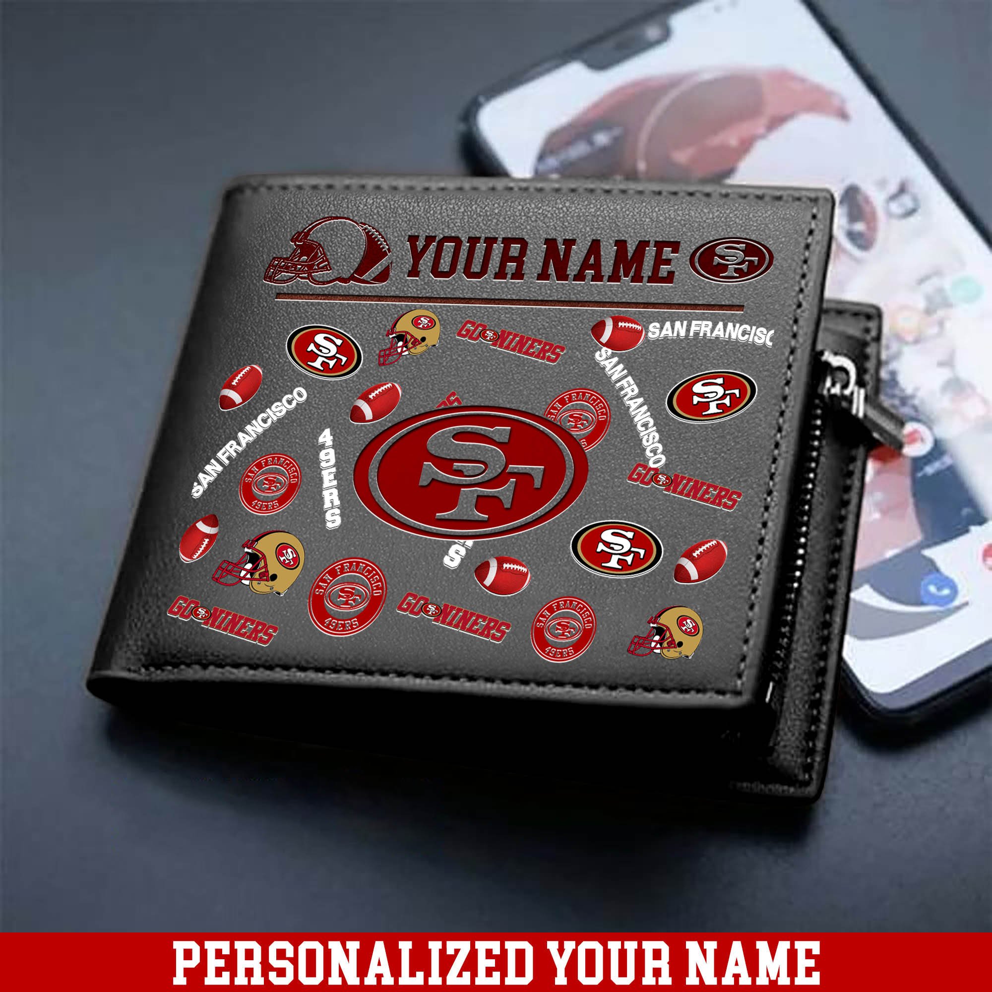 Alternative view of San Francisco 49ers Men Wallet 2024 Version Personalized Your Name, Sport Team Men Wallet, Gift For Sport Fans ETHY-54900