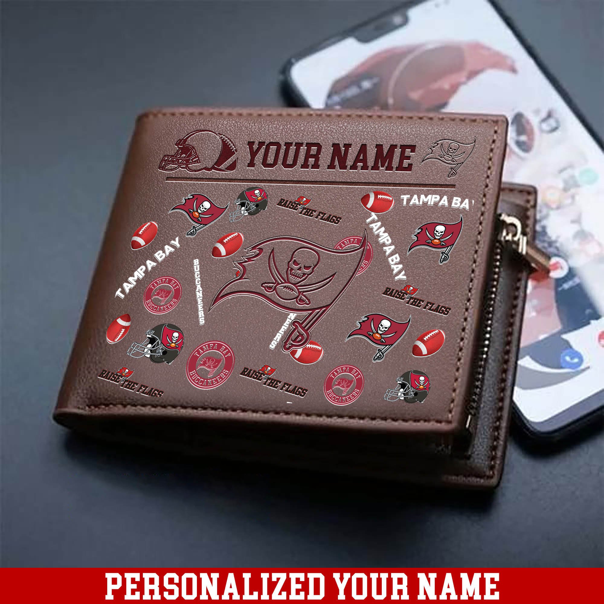 Tampa Bay Buccaneers Men Wallet 2024 Version Personalized Your Name, Sport Team Men Wallet, Gift For Sport Fans ETHY-54900