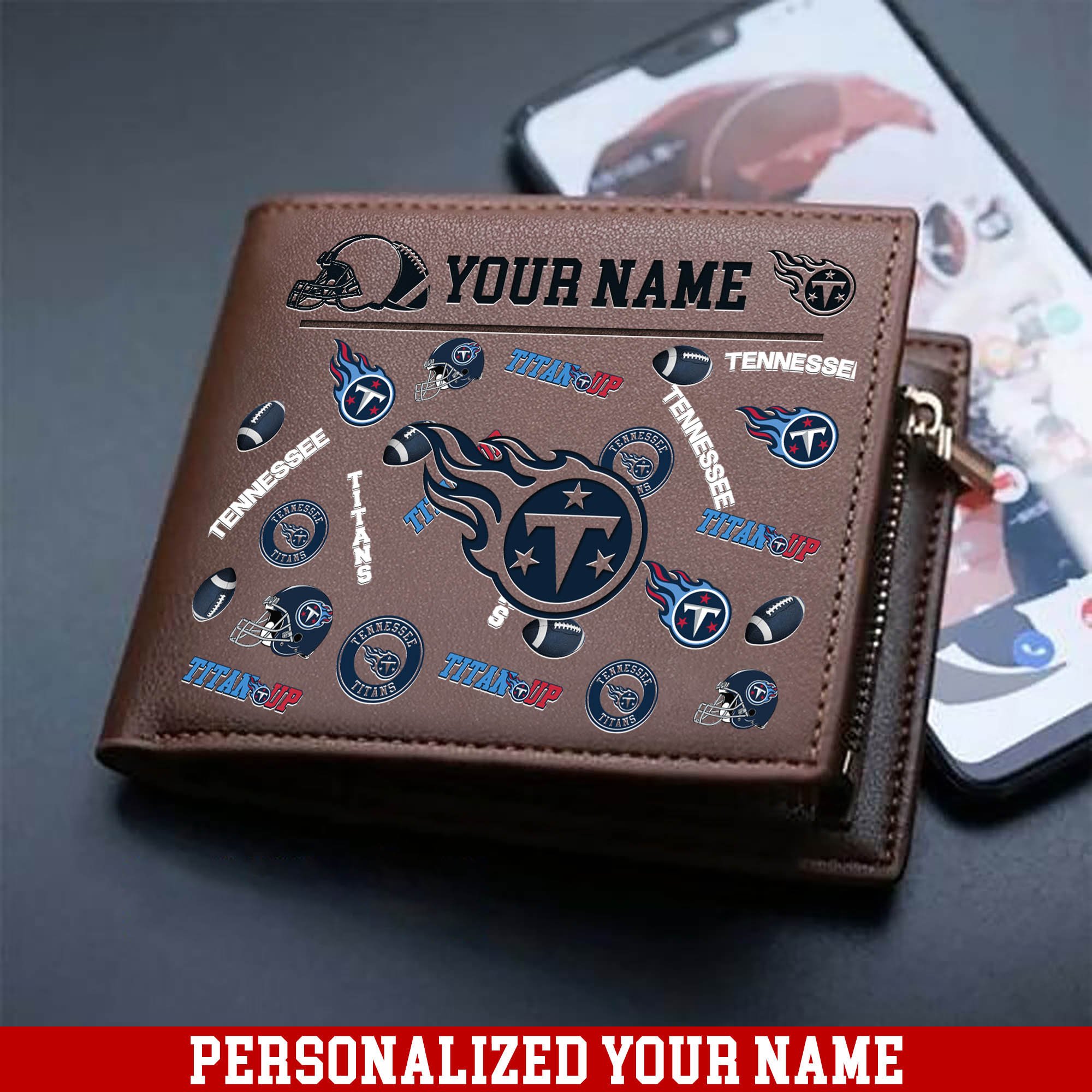 Tennessee Titans Men Wallet 2024 Version Personalized Your Name, Sport Team Men Wallet, Gift For Sport Fans ETHY-54900