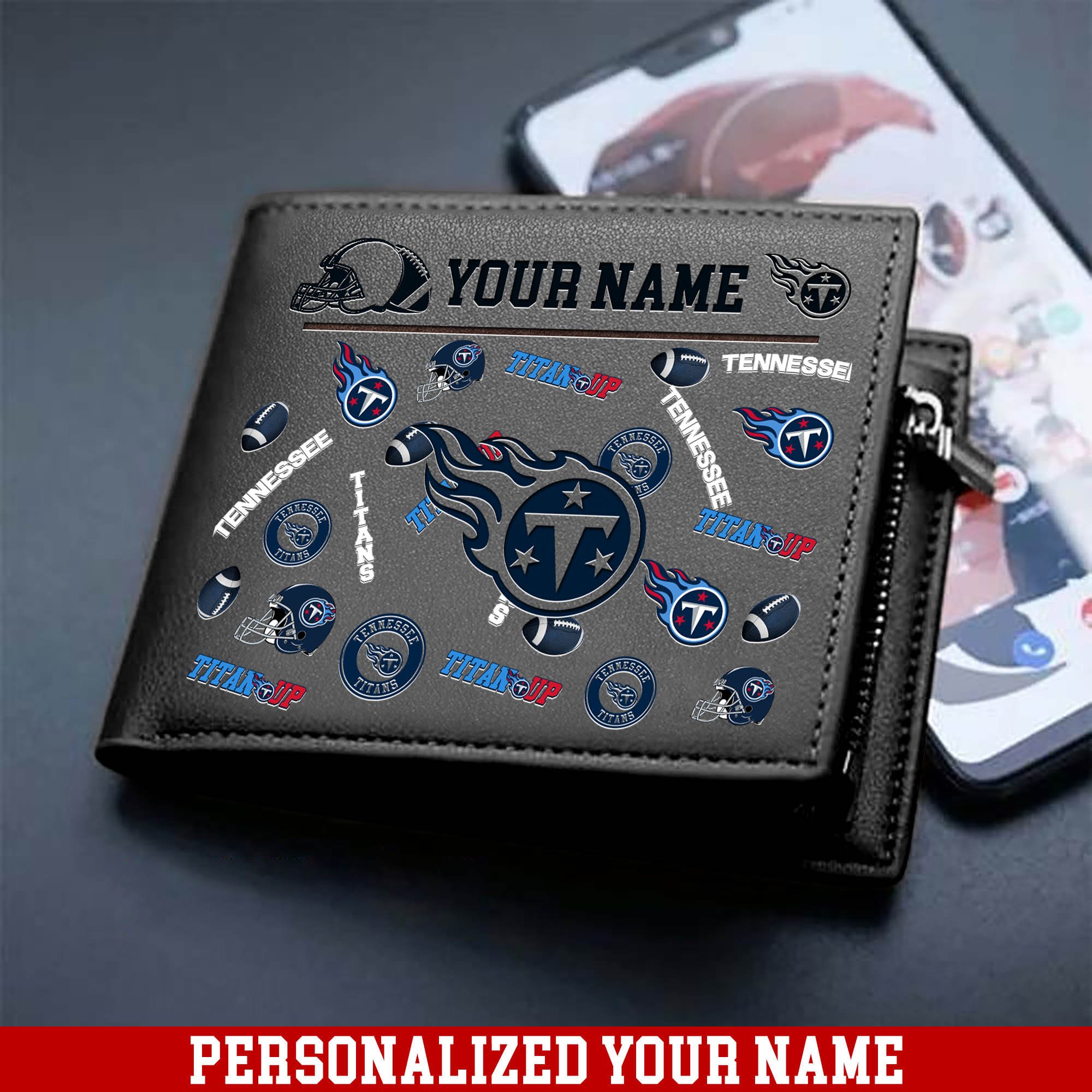 Alternative view of Tennessee Titans Men Wallet 2024 Version Personalized Your Name, Sport Team Men Wallet, Gift For Sport Fans ETHY-54900