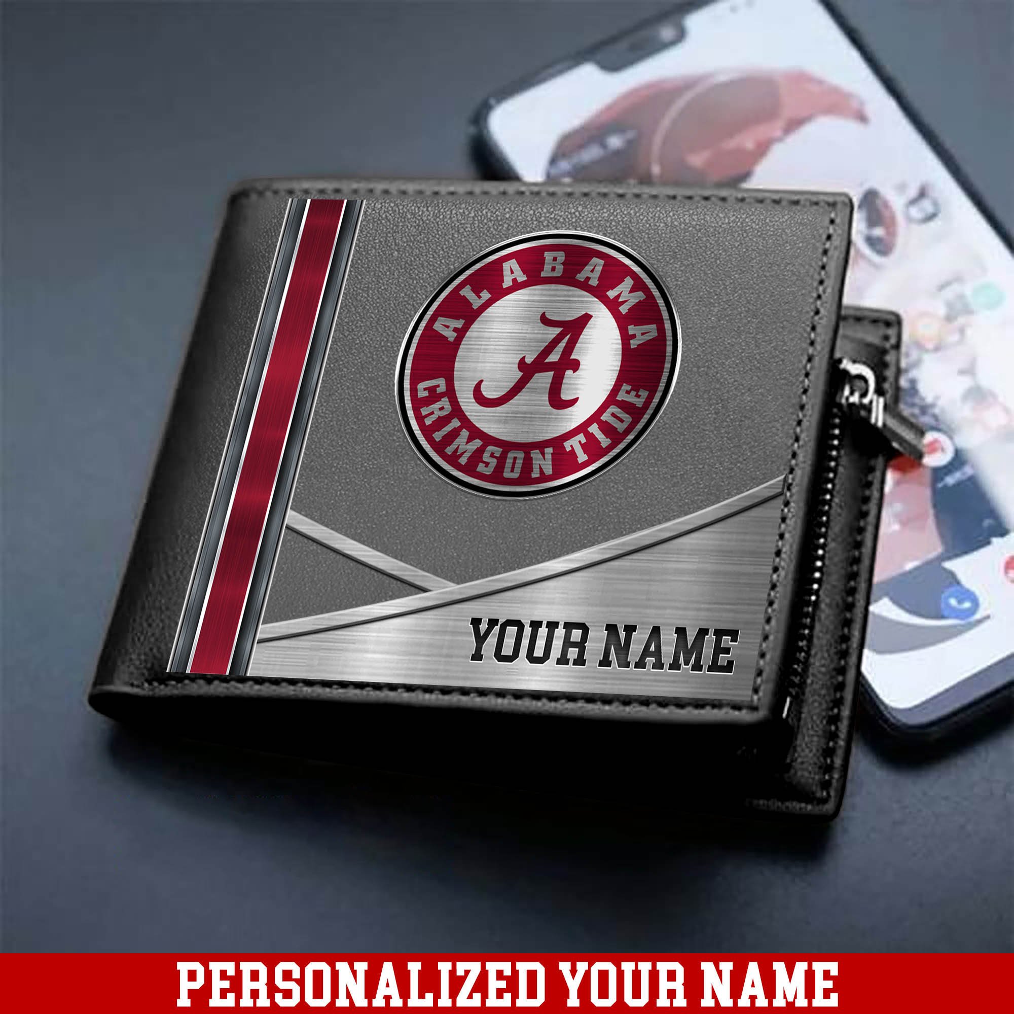 Alternative view of Alabama Crimson Tide Sport Team Men Wallet 2024 Version Customized Your Name, Men Wallet For Sport Lovers, Fan Gifts ETHY-54902
