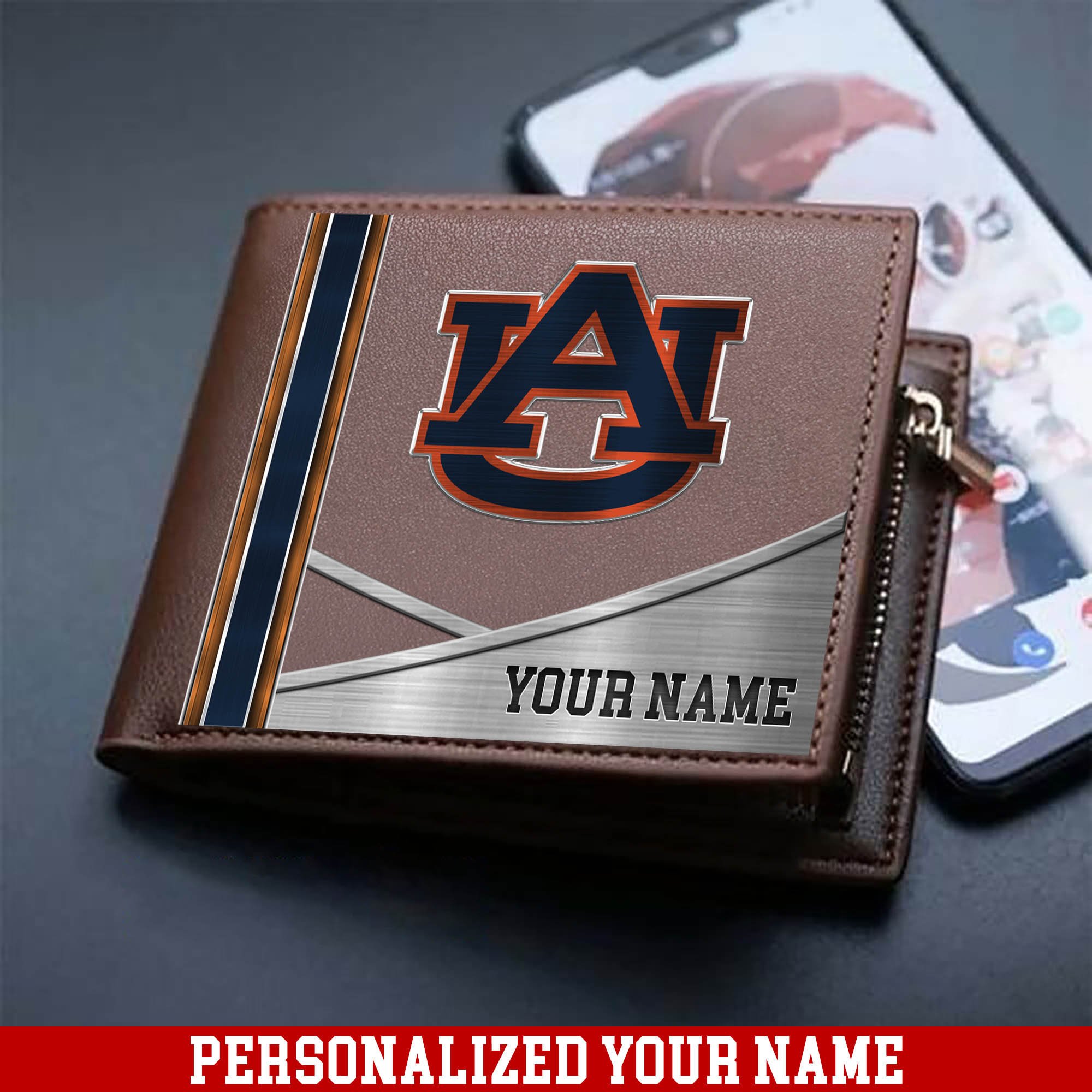 Auburn Tigers Sport Team Men Wallet 2024 Version Customized Your Name, Men Wallet For Sport Lovers, Fan Gifts ETHY-54902