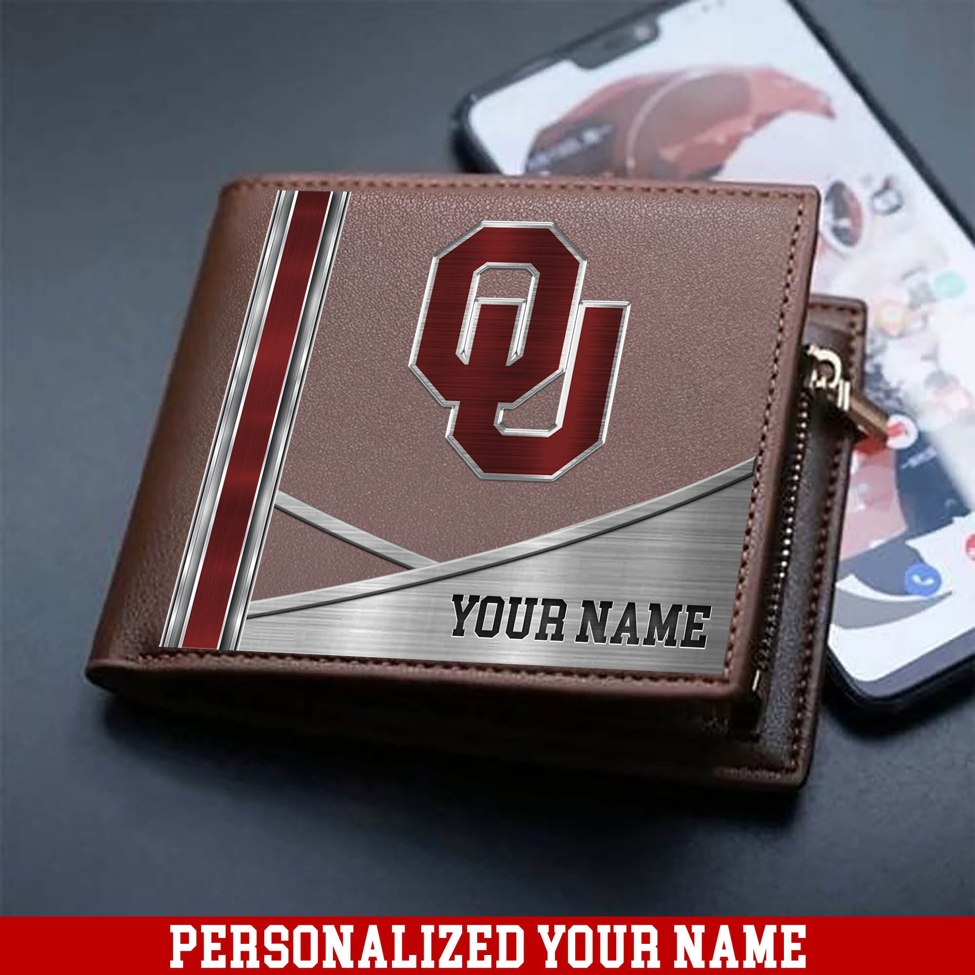 Oklahoma Sooners Sport Team Men Wallet 2024 Version Customized Your Name, Men Wallet For Sport Lovers, Fan Gifts ETHY-54902