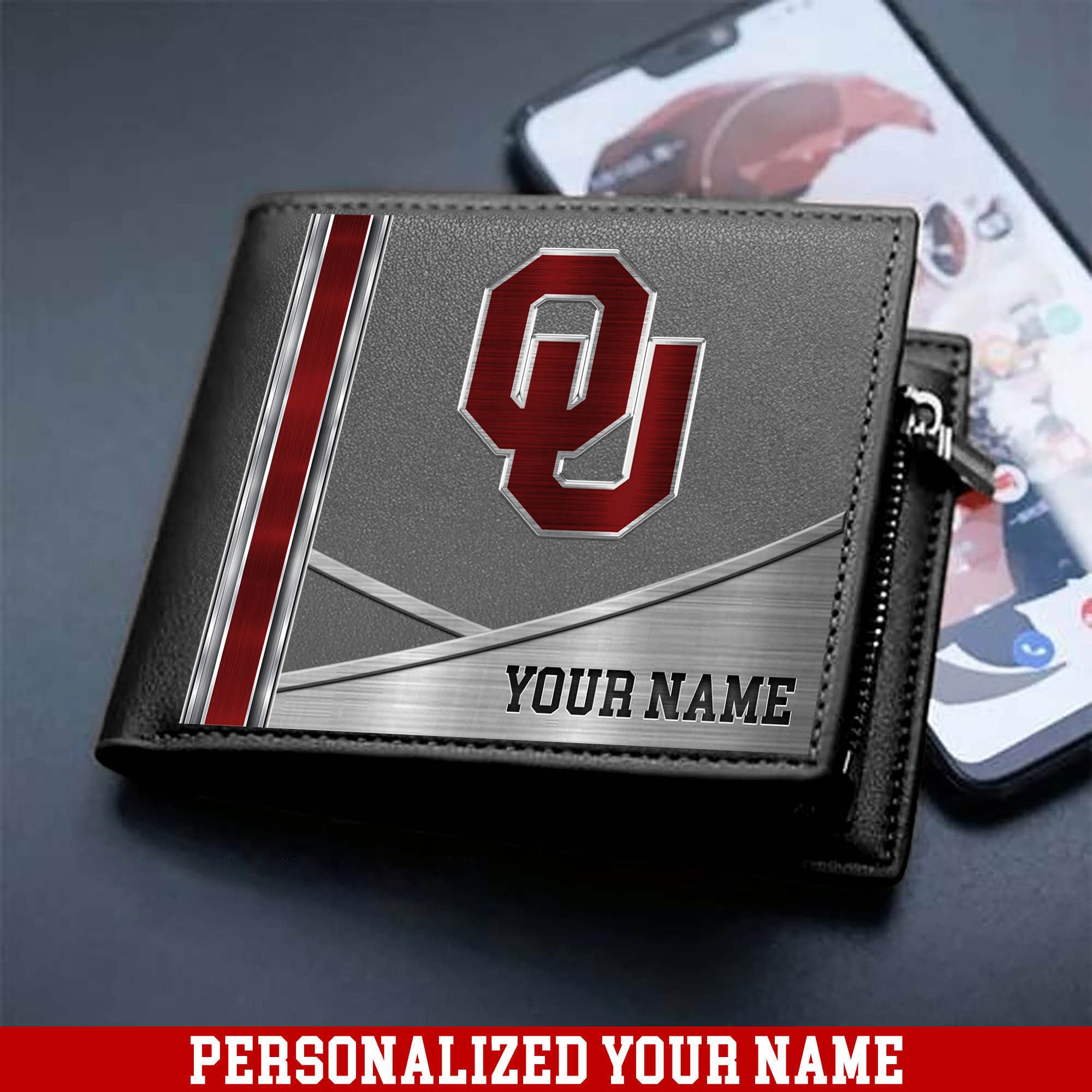 Alternative view of Oklahoma Sooners Sport Team Men Wallet 2024 Version Customized Your Name, Men Wallet For Sport Lovers, Fan Gifts ETHY-54902