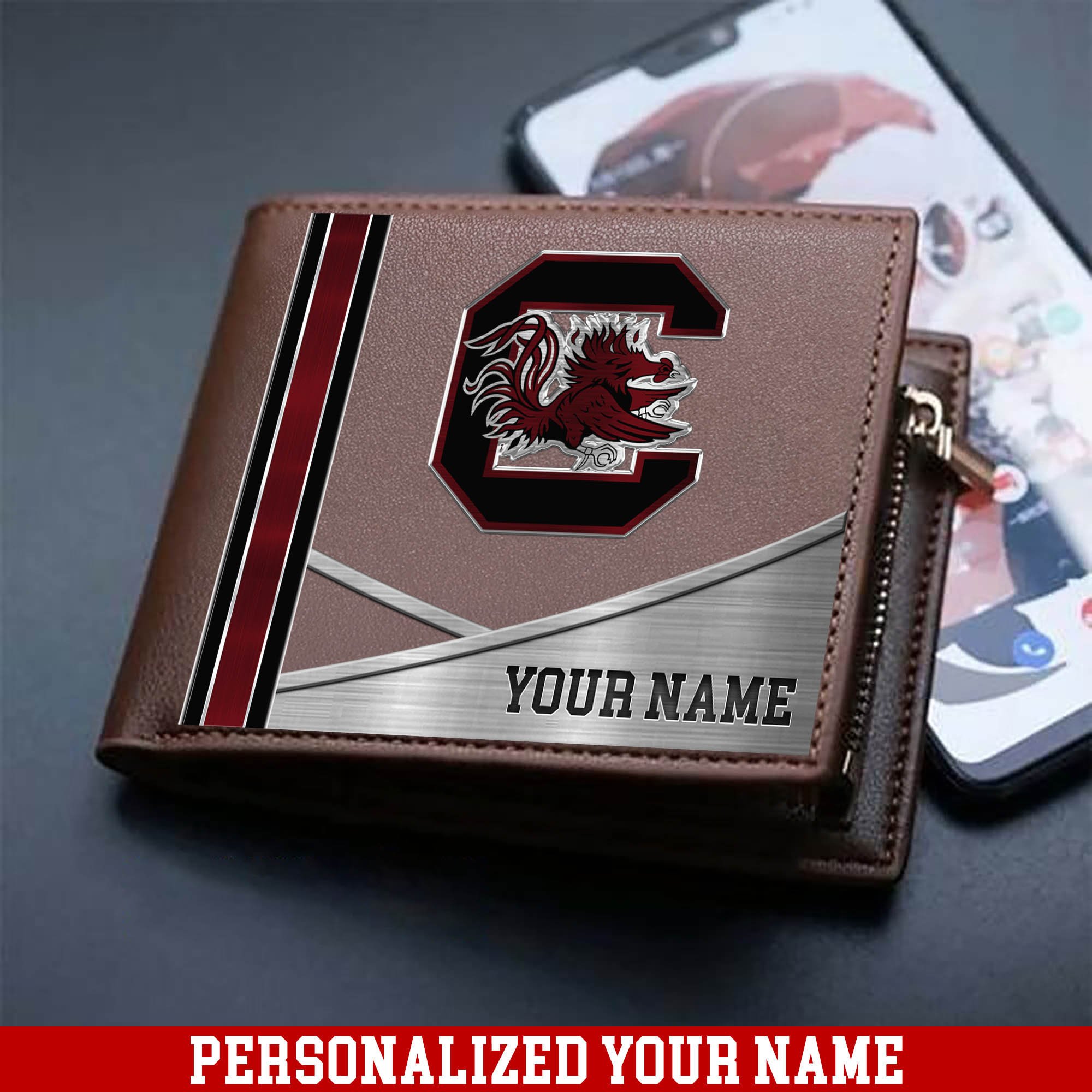 South Carolina Gamecocks Sport Team Men Wallet 2024 Version Customized Your Name, Men Wallet For Sport Lovers, Fan Gifts ETHY-54902