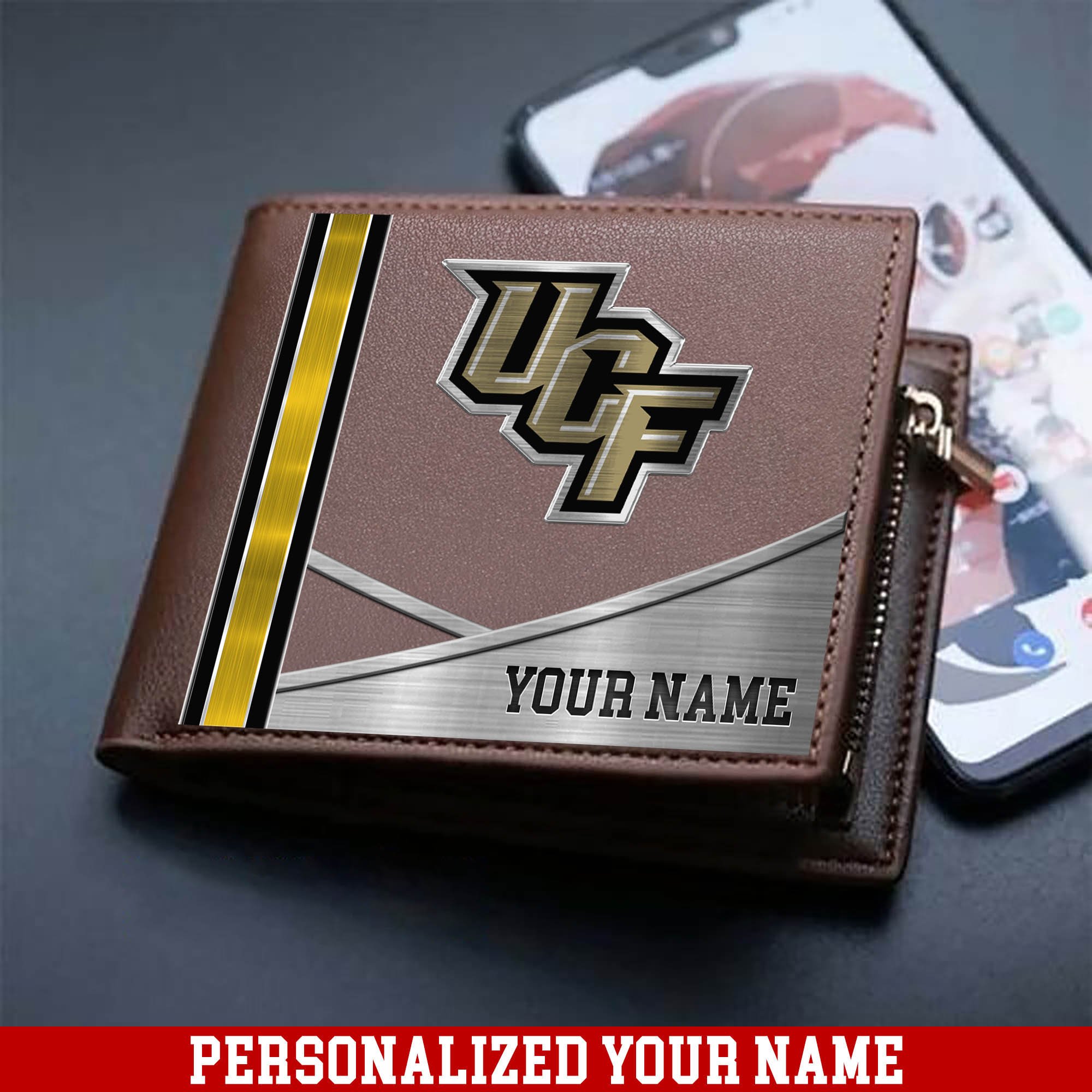 UCF Knights Sport Team Men Wallet 2024 Version Customized Your Name, Men Wallet For Sport Lovers, Fan Gifts ETHY-54902