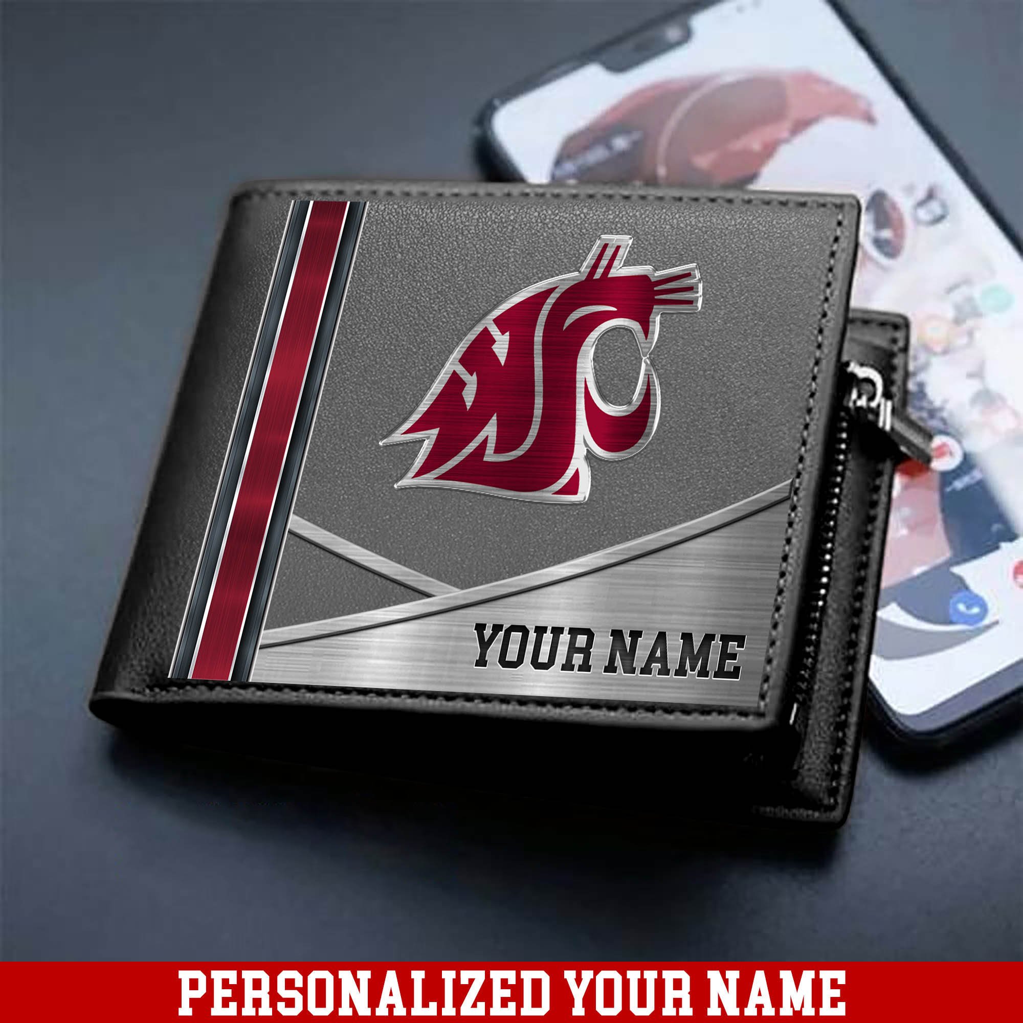 Alternative view of Washington State Cougars Sport Team Men Wallet 2024 Version Customized Your Name, Men Wallet For Sport Lovers, Fan Gifts ETHY-54902