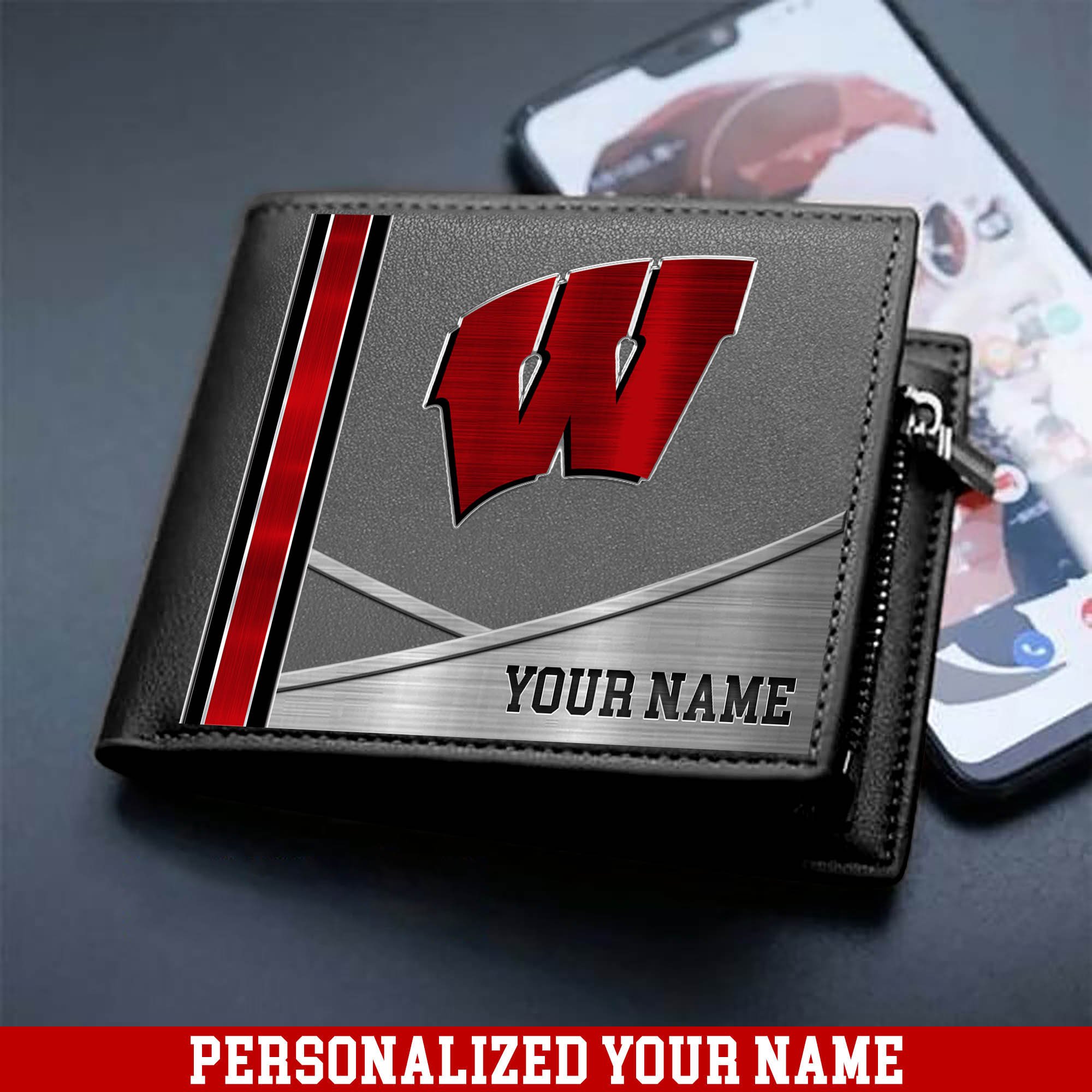Alternative view of Wisconsin Badgers Sport Team Men Wallet 2024 Version Customized Your Name, Men Wallet For Sport Lovers, Fan Gifts ETHY-54902