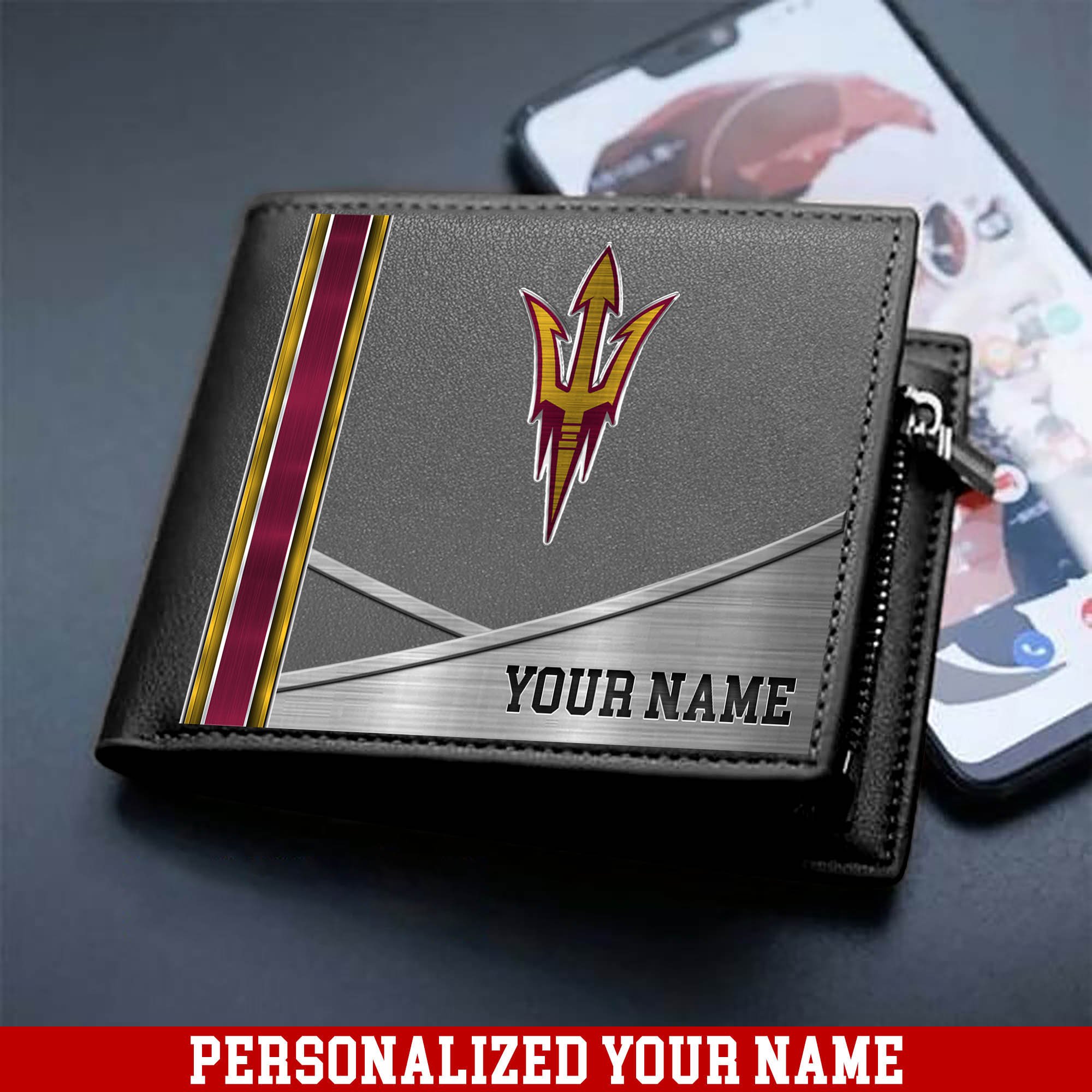Alternative view of Arizona State Sun Devils Sport Team Men Wallet 2024 Version Customized Your Name, Men Wallet For Sport Lovers, Fan Gifts ETHY-54902