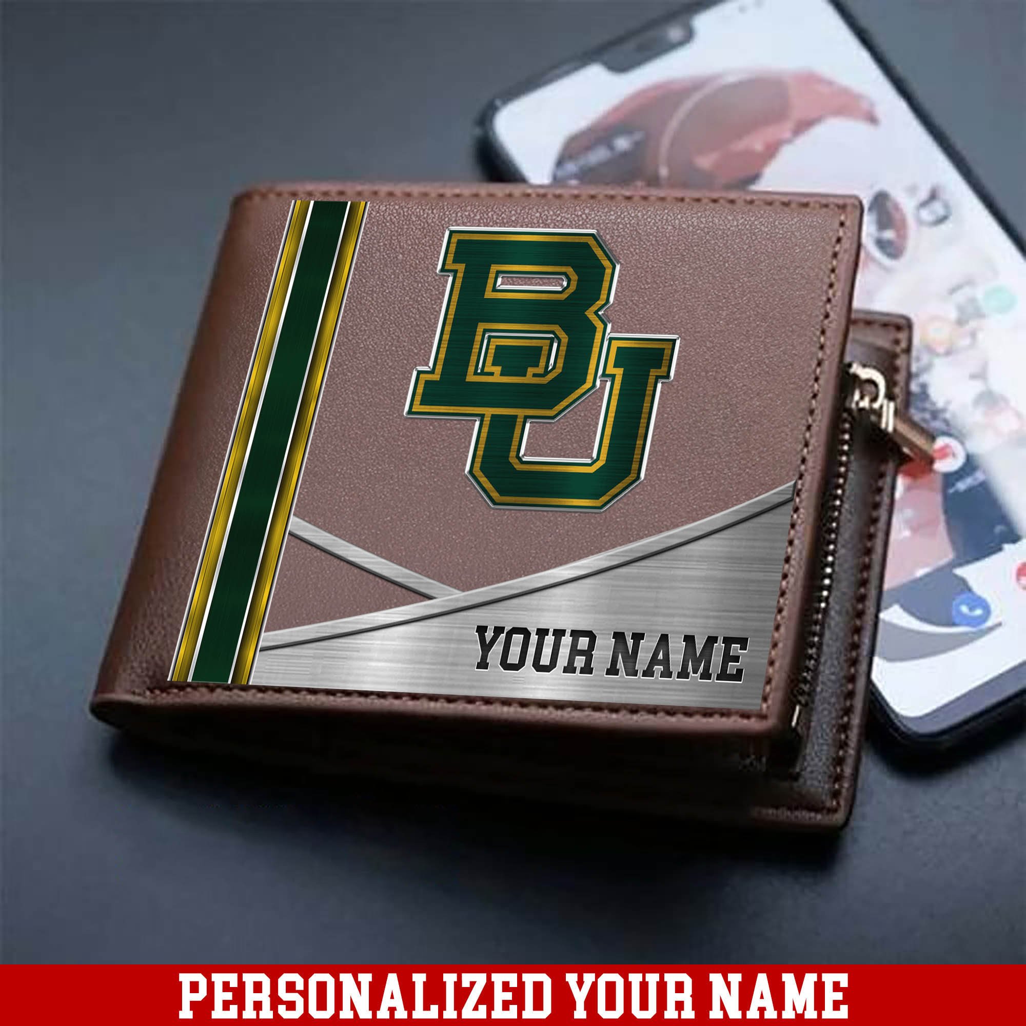 Baylor Bears Sport Team Men Wallet 2024 Version Customized Your Name, Men Wallet For Sport Lovers, Fan Gifts ETHY-54902