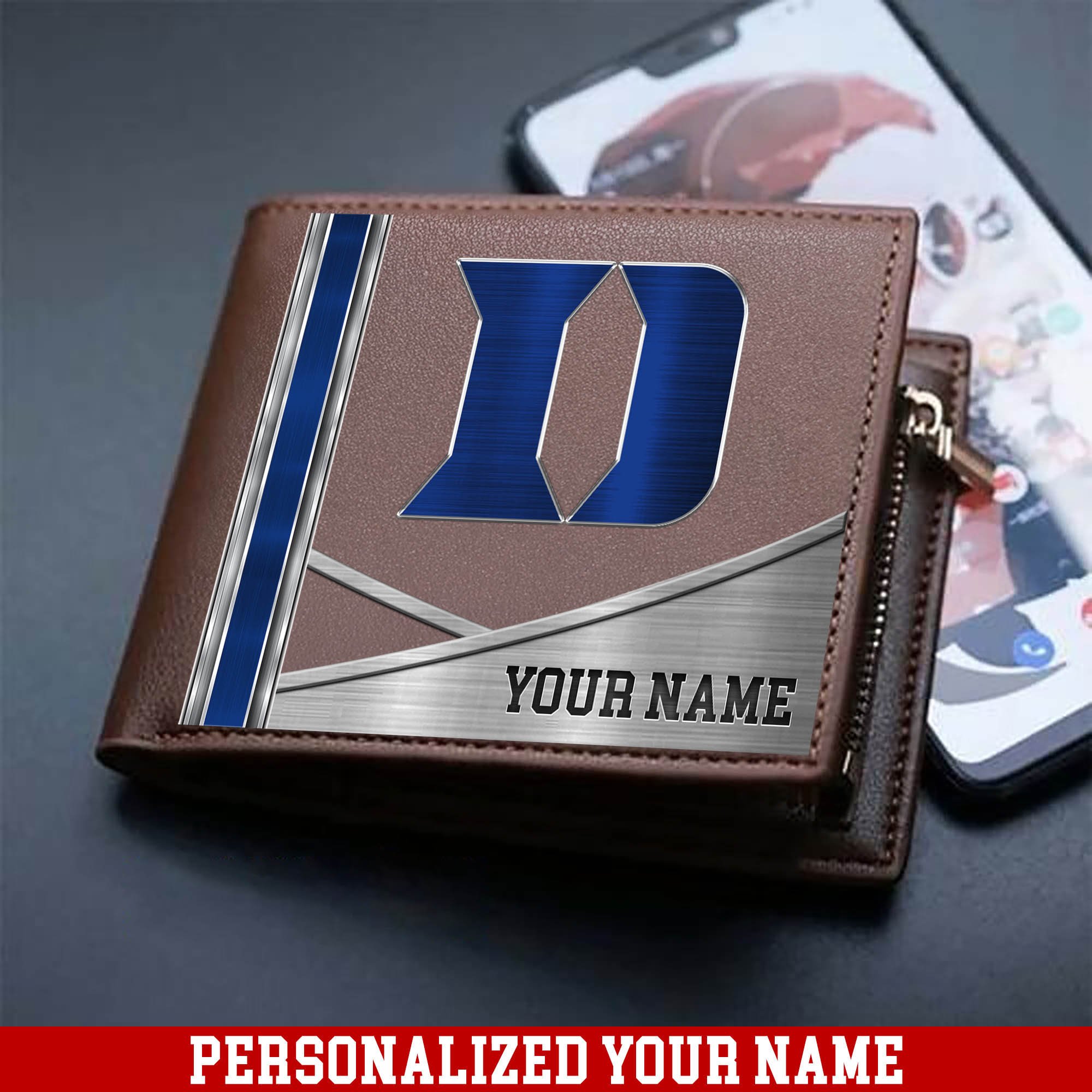 Duke Blue Devils Sport Team Men Wallet 2024 Version Customized Your Name, Men Wallet For Sport Lovers, Fan Gifts ETHY-54902