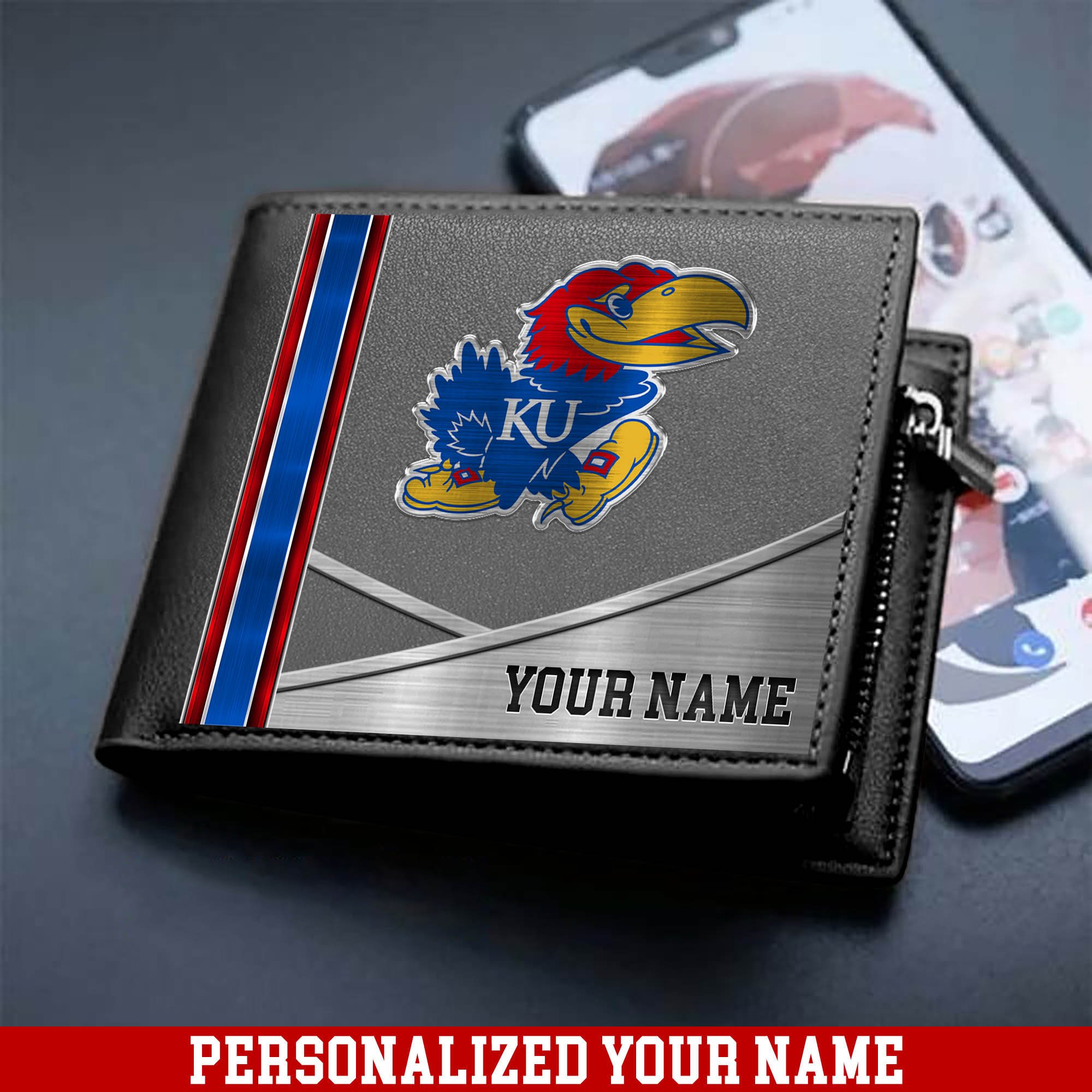Alternative view of Kansas Jayhawks Sport Team Men Wallet 2024 Version Customized Your Name, Men Wallet For Sport Lovers, Fan Gifts ETHY-54902