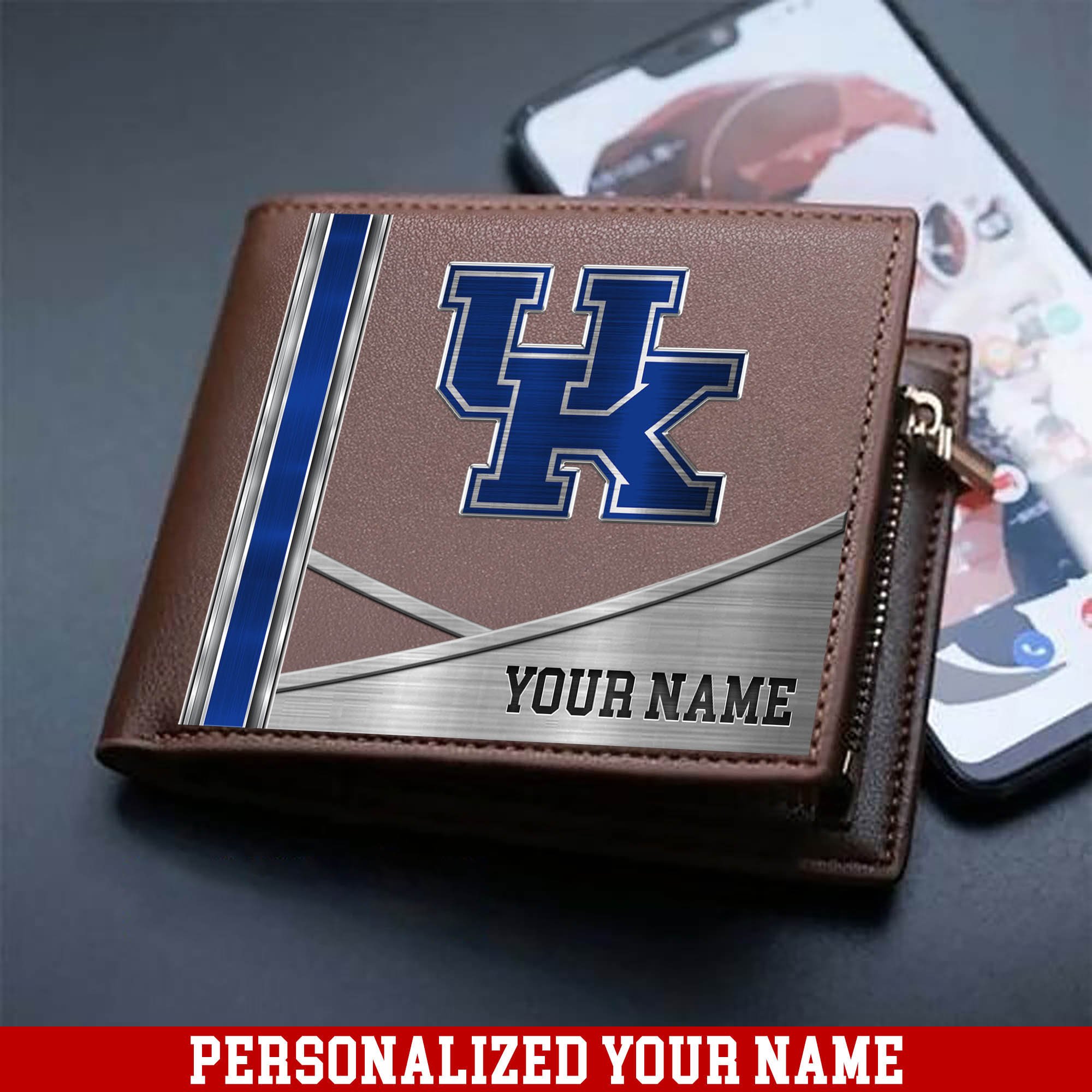 Kentucky Wildcats Sport Team Men Wallet 2024 Version Customized Your Name, Men Wallet For Sport Lovers, Fan Gifts ETHY-54902