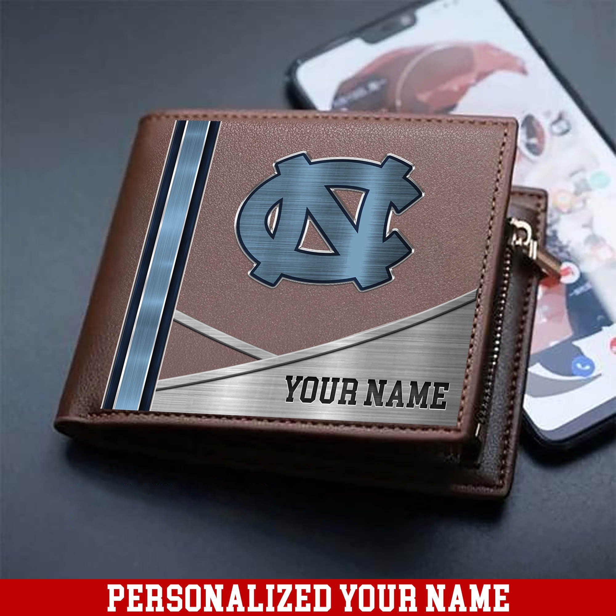 North Carolina Tar Heels Sport Team Men Wallet 2024 Version Customized Your Name, Men Wallet For Sport Lovers, Fan Gifts ETHY-54902