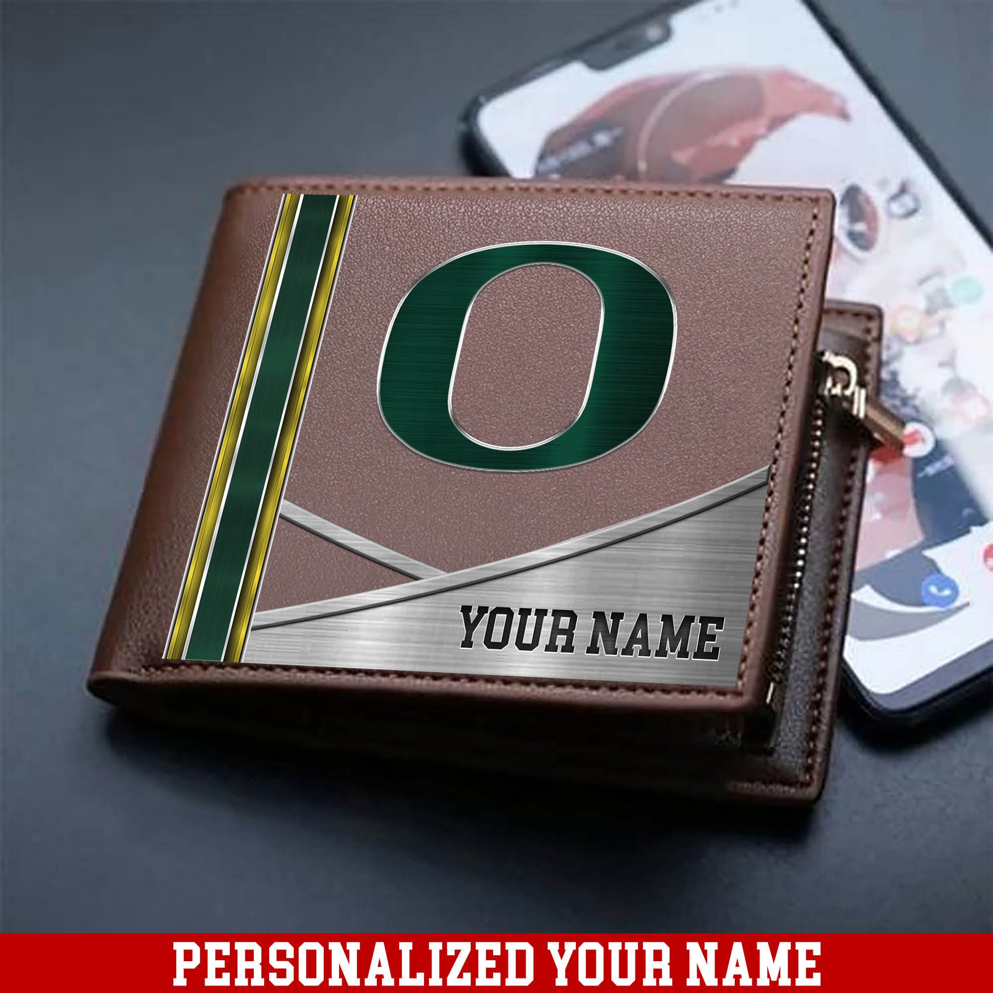 Oregon Ducks Sport Team Men Wallet 2024 Version Customized Your Name, Men Wallet For Sport Lovers, Fan Gifts ETHY-54902
