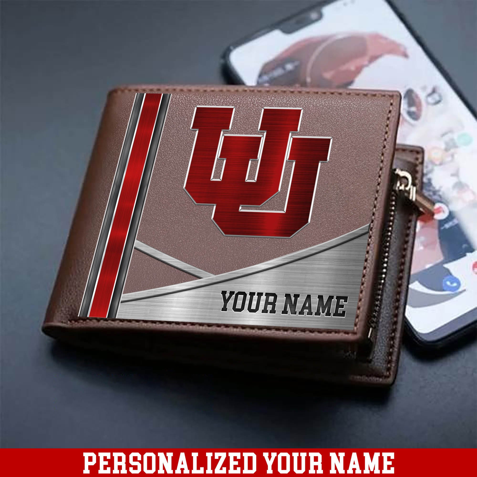 Utah Utes Sport Team Men Wallet 2024 Version Customized Your Name, Men Wallet For Sport Lovers, Fan Gifts ETHY-54902