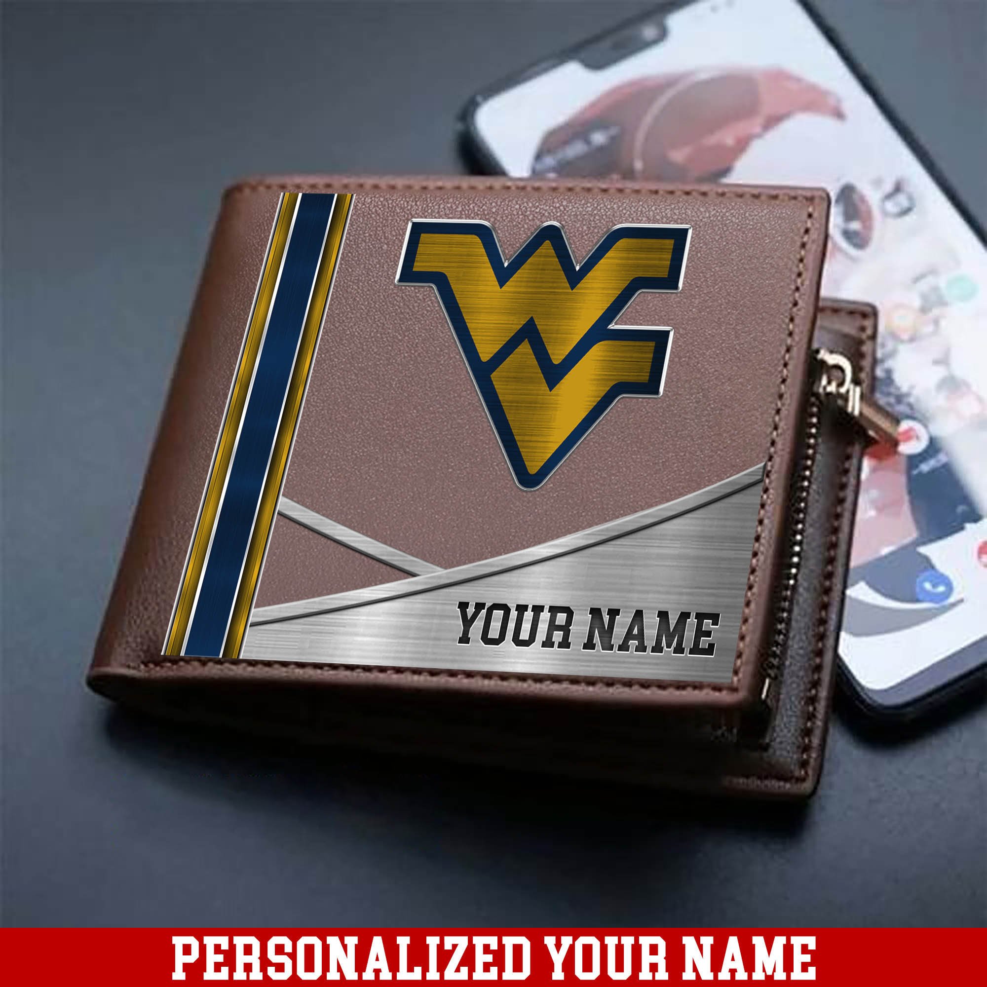 West Virginia Mountaineers Sport Team Men Wallet 2024 Version Customized Your Name, Men Wallet For Sport Lovers, Fan Gifts ETHY-54902