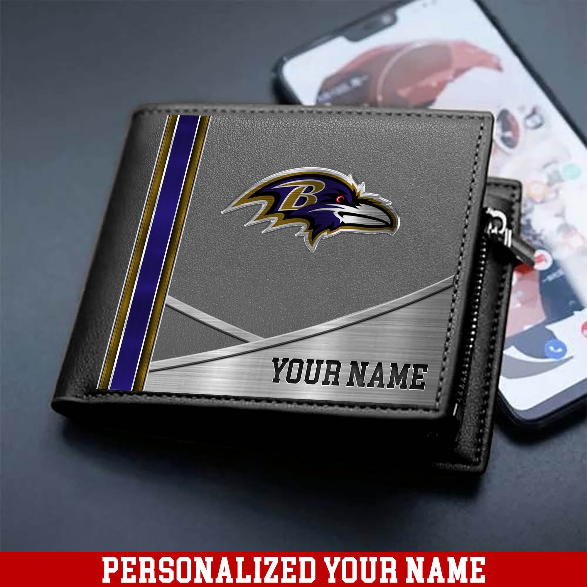 Alternative view of Baltimore Ravens Sport Team Men Wallet 2024 Version Customized Your Name, Men Wallet For Sport Lovers, Fan Gifts ETHY-54902