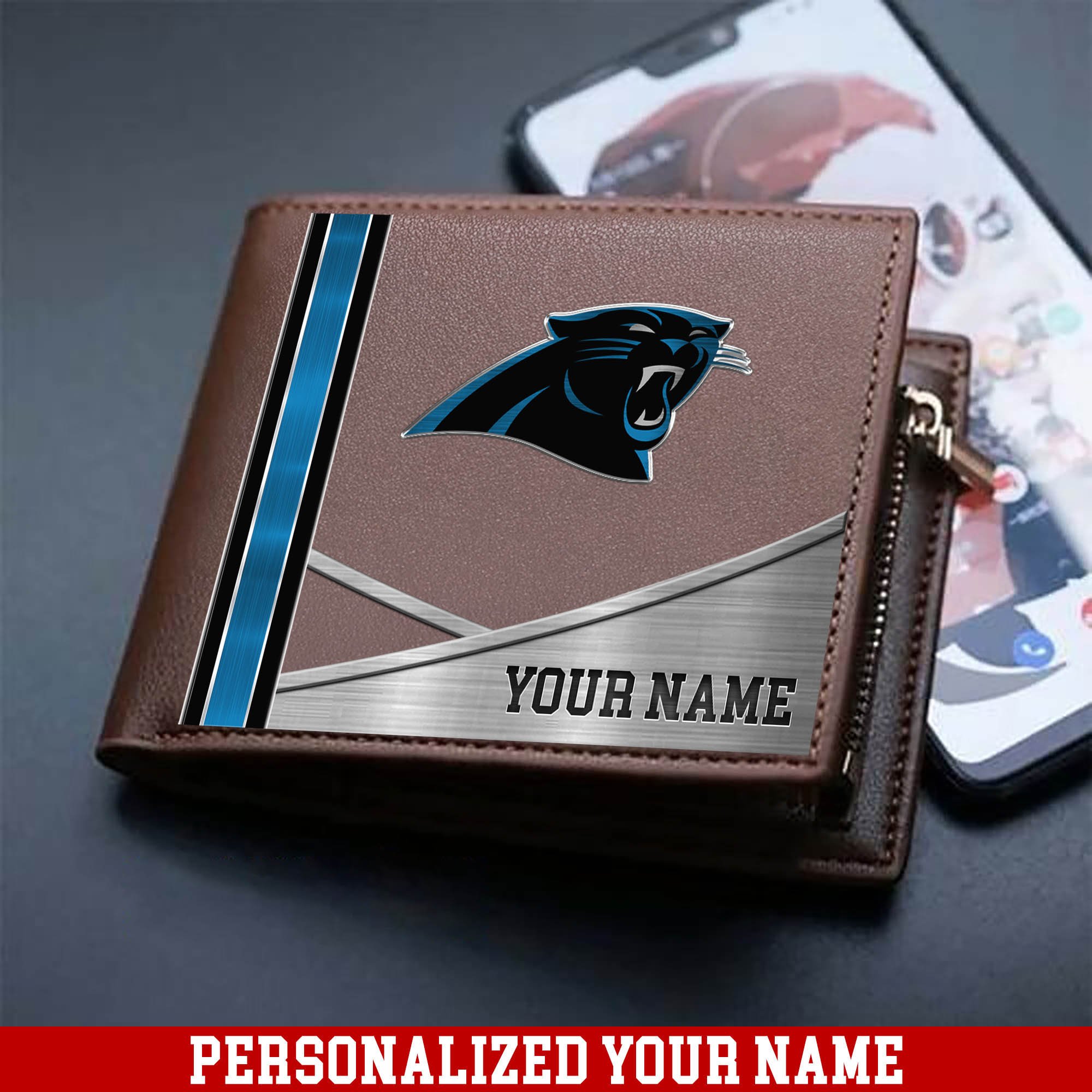 Carolina Panthers Sport Team Men Wallet 2024 Version Customized Your Name, Men Wallet For Sport Lovers, Fan Gifts ETHY-54902