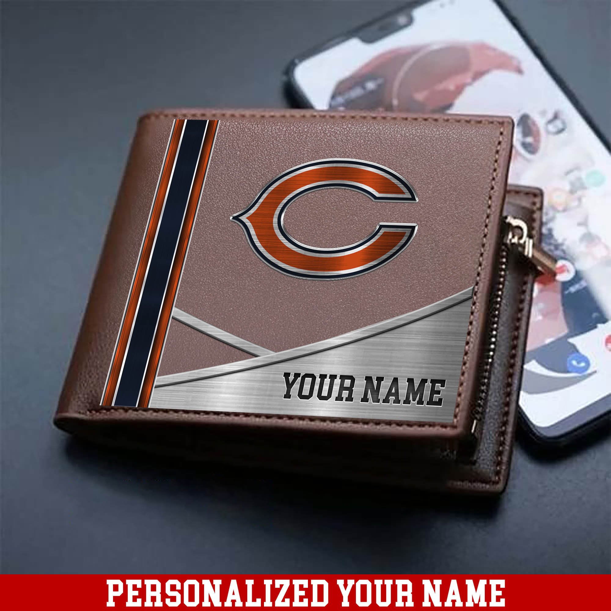 Chicago Bears Sport Team Men Wallet 2024 Version Customized Your Name, Men Wallet For Sport Lovers, Fan Gifts ETHY-54902