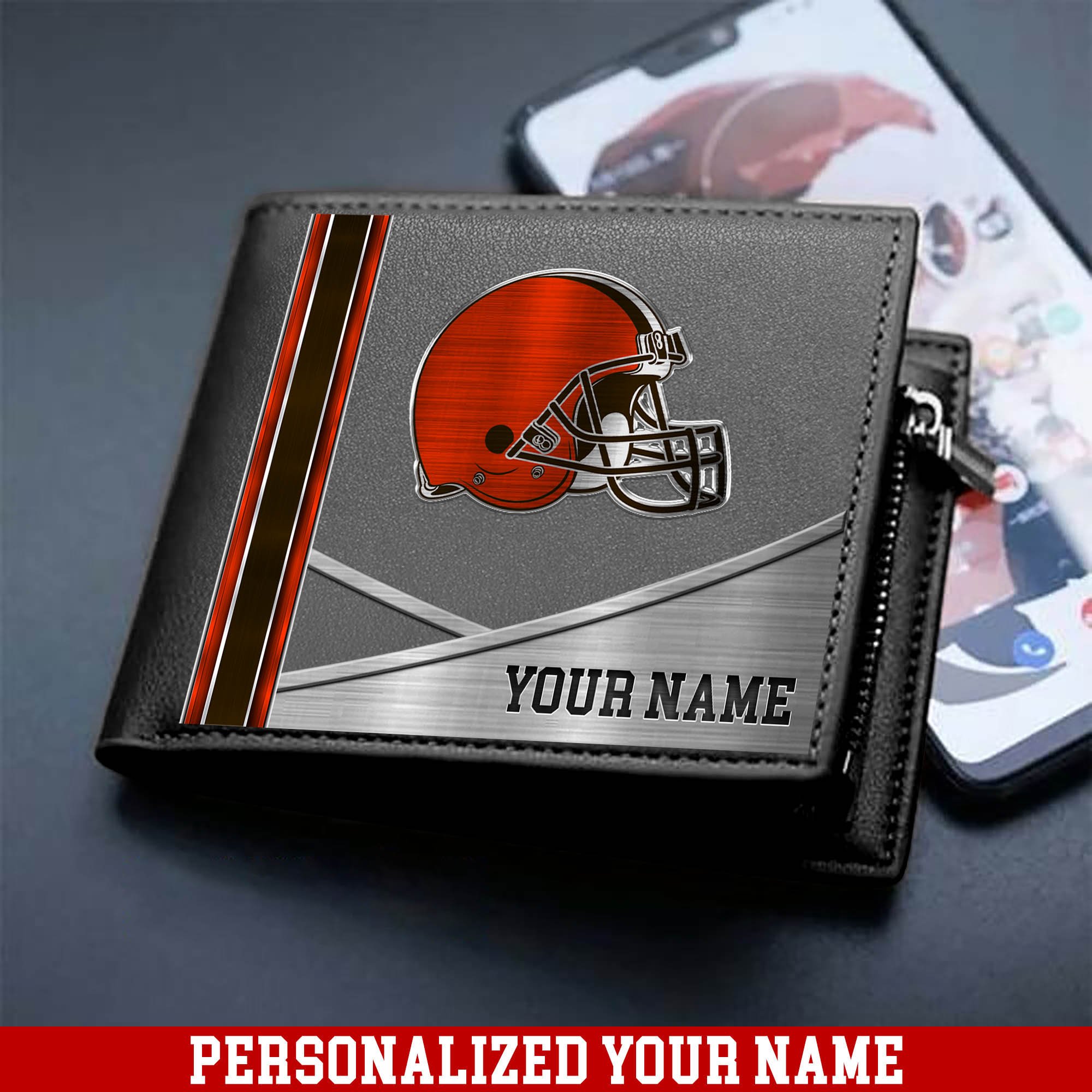 Alternative view of Cleveland Browns Sport Team Men Wallet 2024 Version Customized Your Name, Men Wallet For Sport Lovers, Fan Gifts ETHY-54902