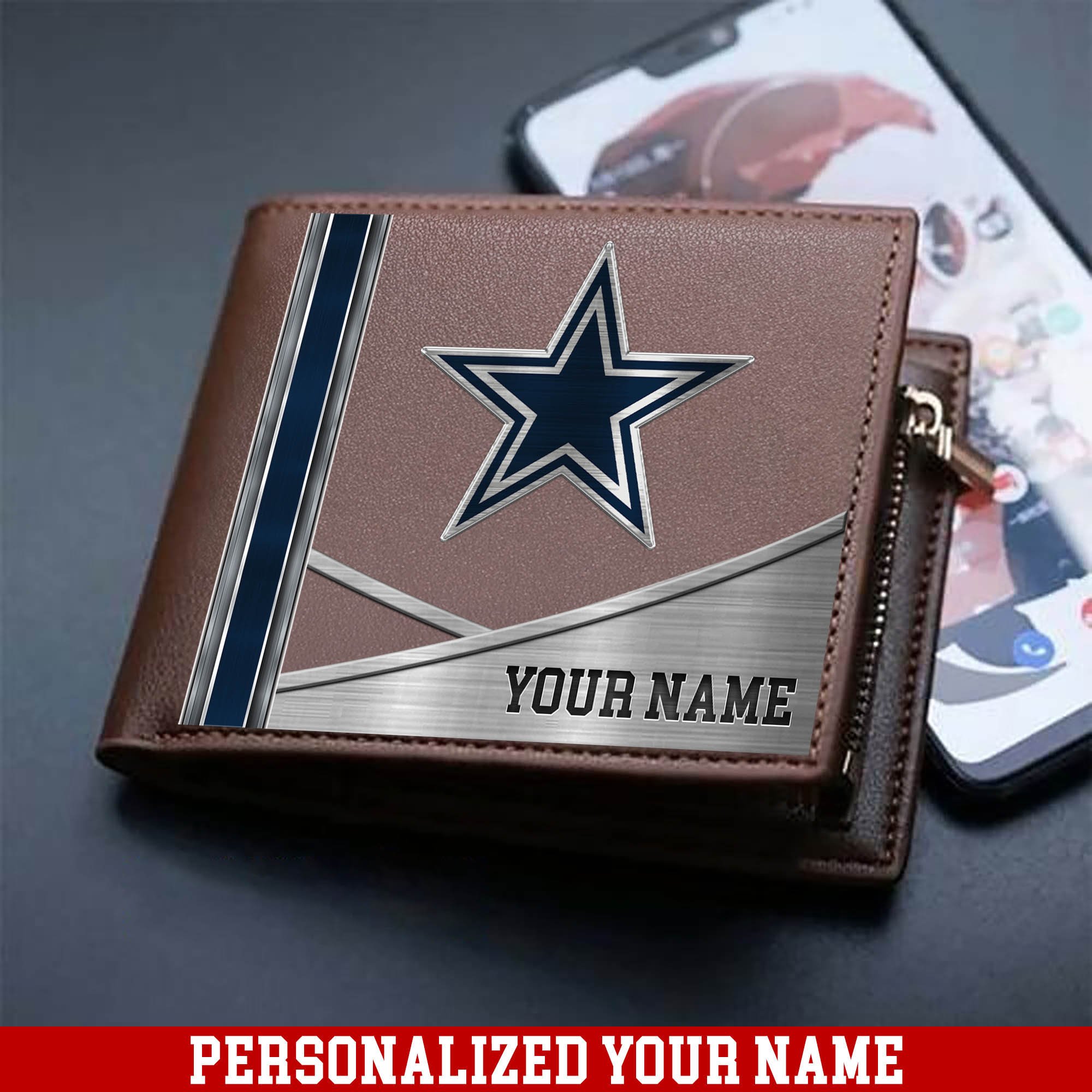 Dallas Cowboys Sport Team Men Wallet 2024 Version Customized Your Name, Men Wallet For Sport Lovers, Fan Gifts ETHY-54902