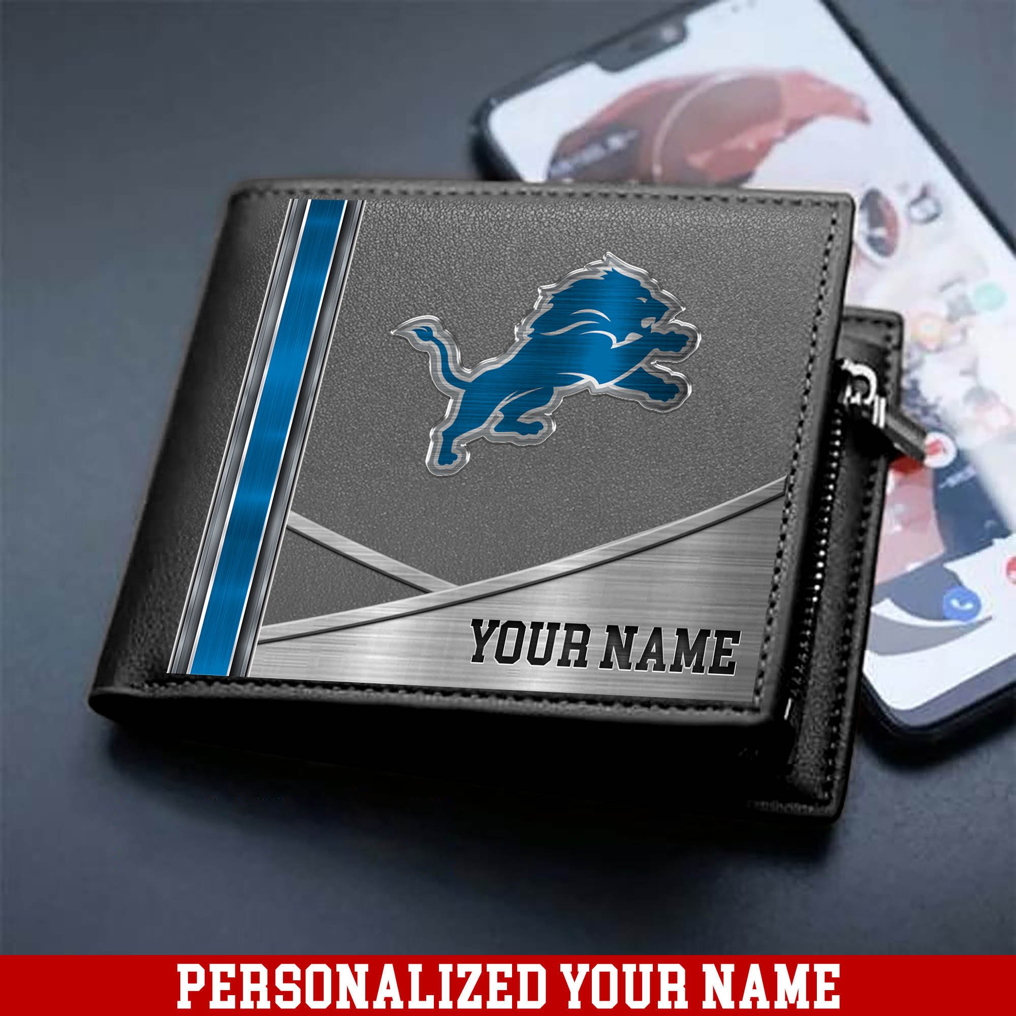 Alternative view of Detroit Lions Sport Team Men Wallet 2024 Version Customized Your Name, Men Wallet For Sport Lovers, Fan Gifts ETHY-54902