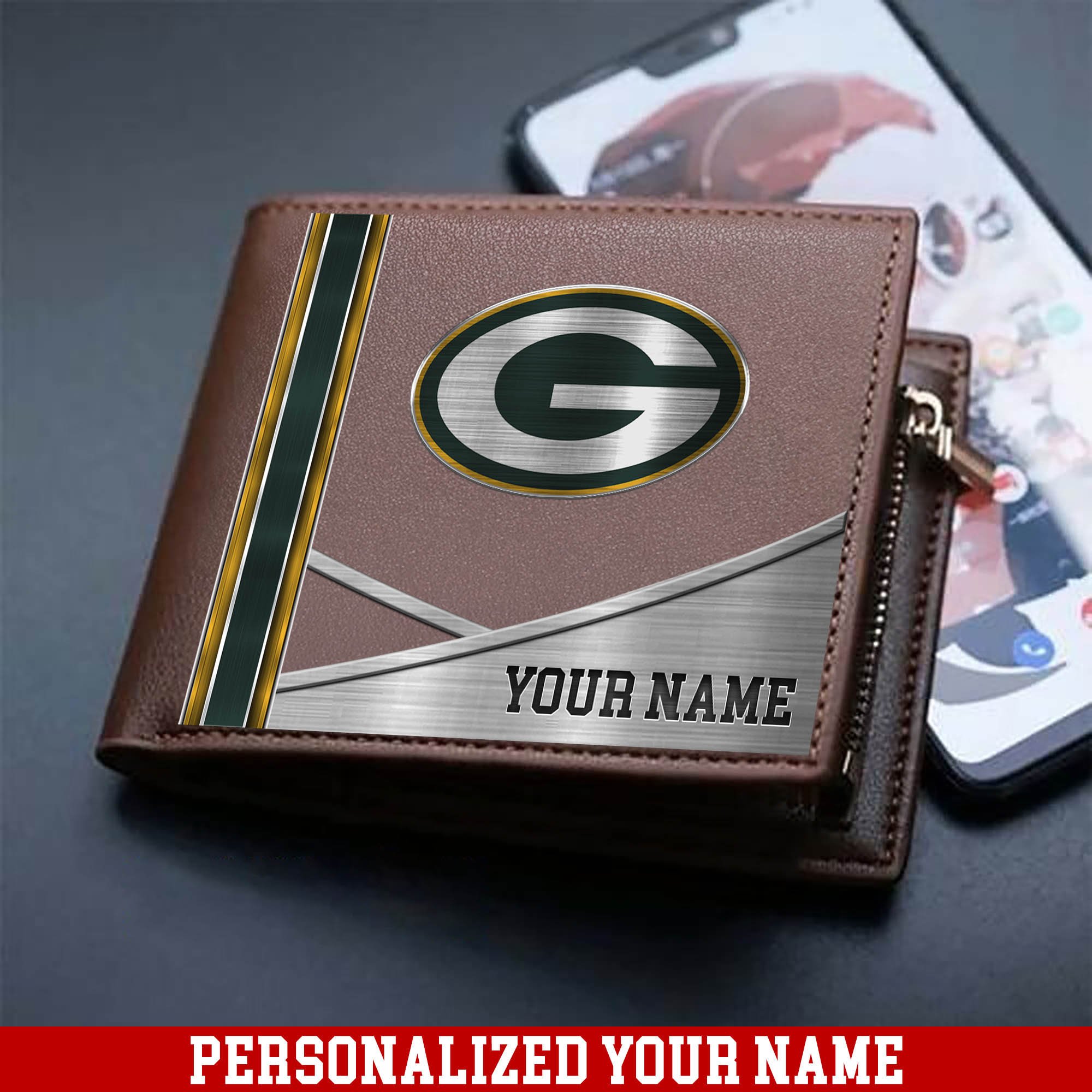 Green Bay Packers Sport Team Men Wallet 2024 Version Customized Your Name, Men Wallet For Sport Lovers, Fan Gifts ETHY-54902
