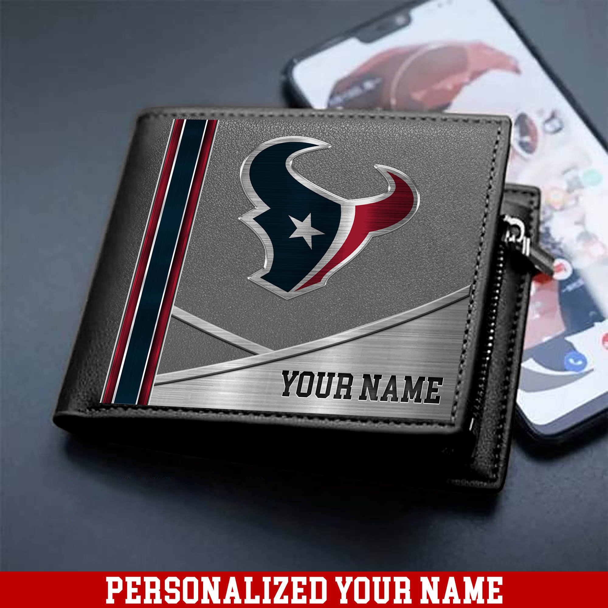 Alternative view of Houston Texans Sport Team Men Wallet 2024 Version Customized Your Name, Men Wallet For Sport Lovers, Fan Gifts ETHY-54902